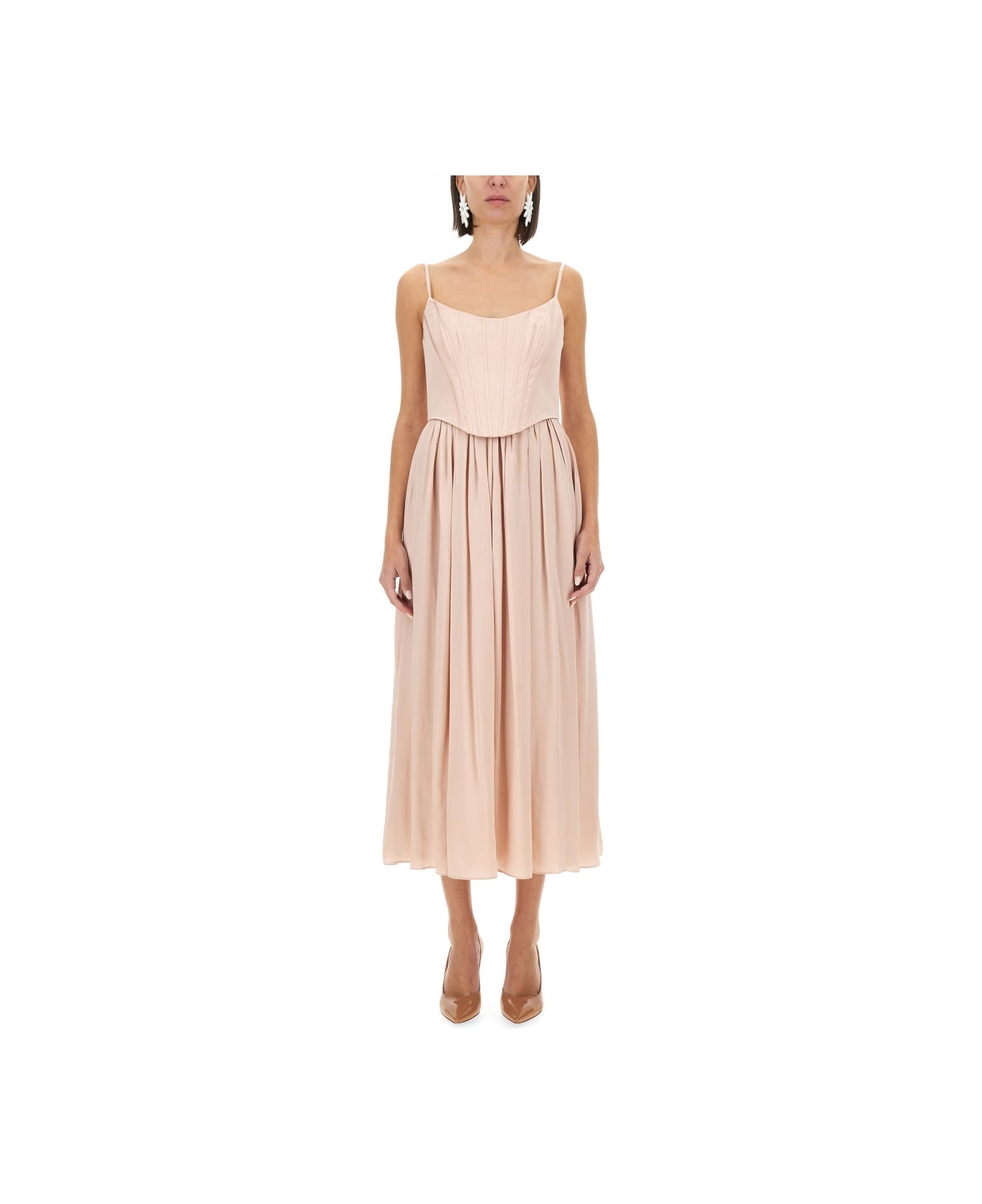 Zimmermann Corset Midi Dress - PINK