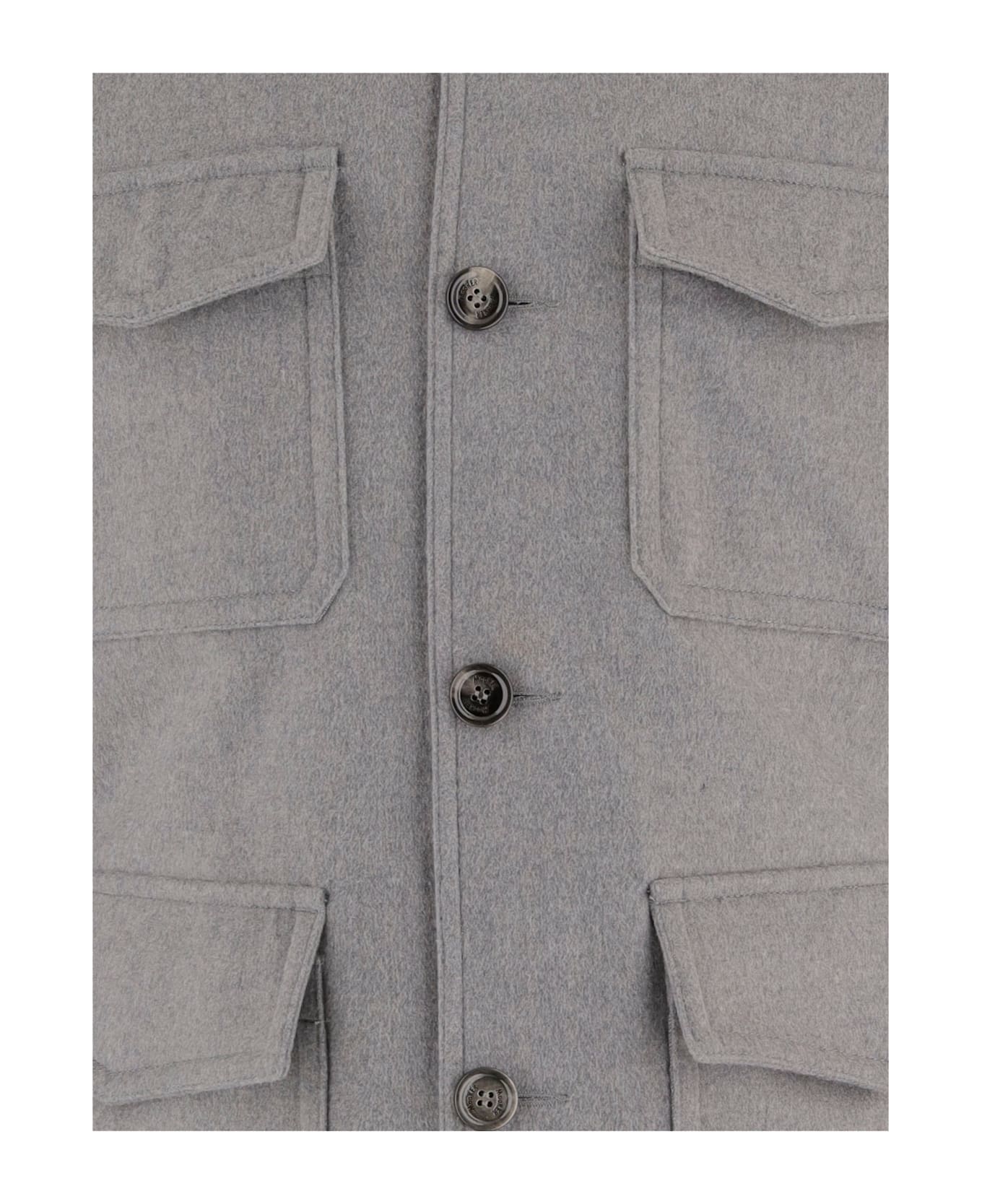 Moorer Wool And Cashmere Blend Jacket - Light Grey