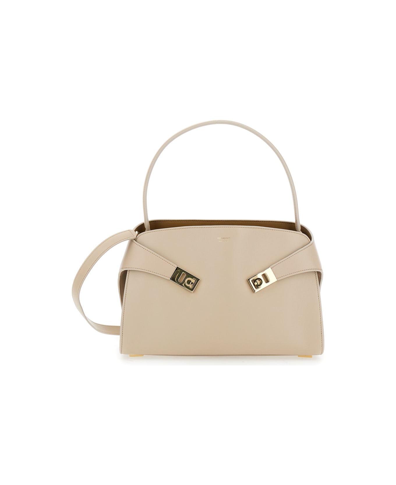 Ferragamo Hug Sh S Shoulder Bag 34,0x15,5x25,5 - Beige