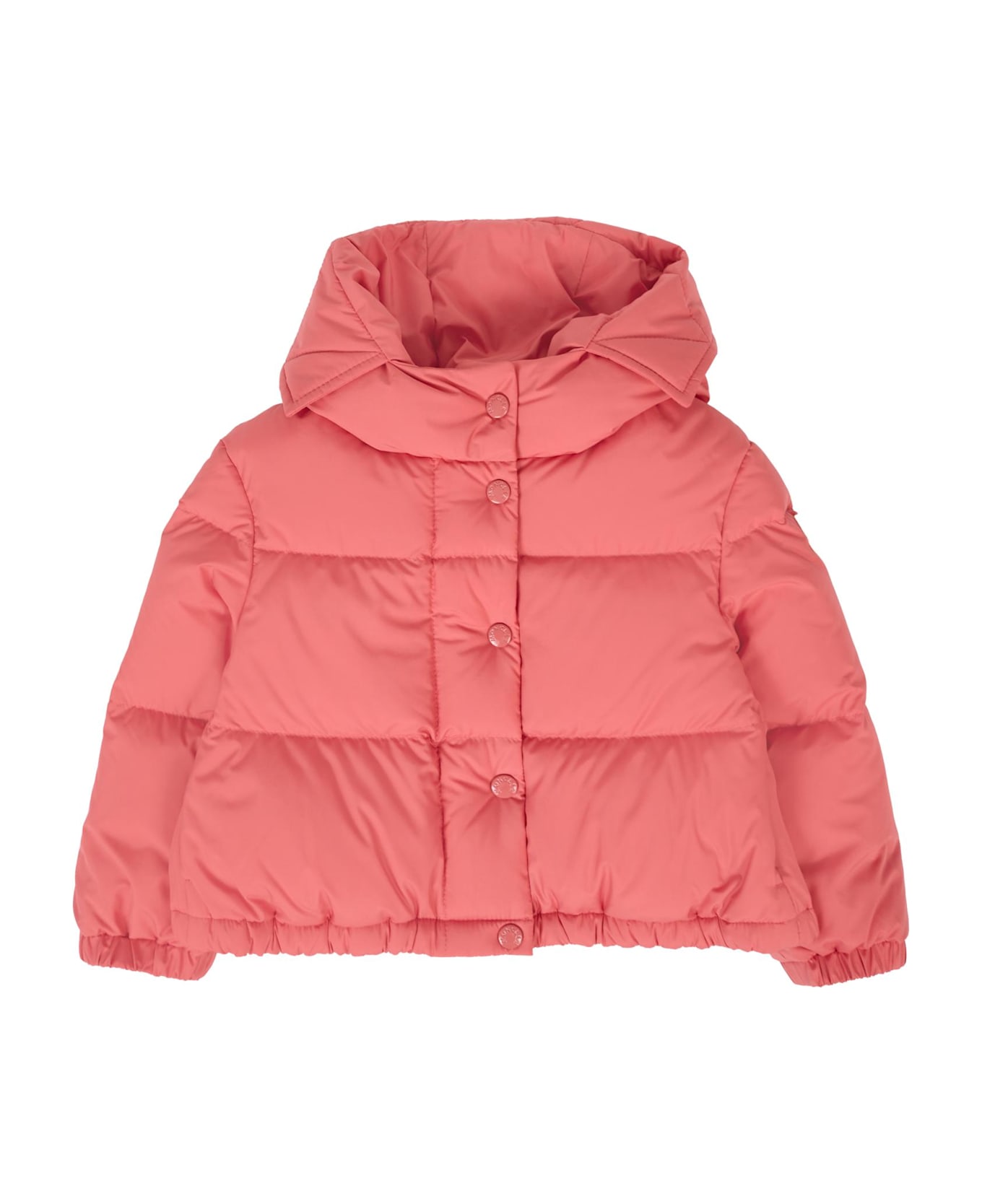 Moncler Pink Tazui Down Jacket For Baby Girl With Logo - Pink