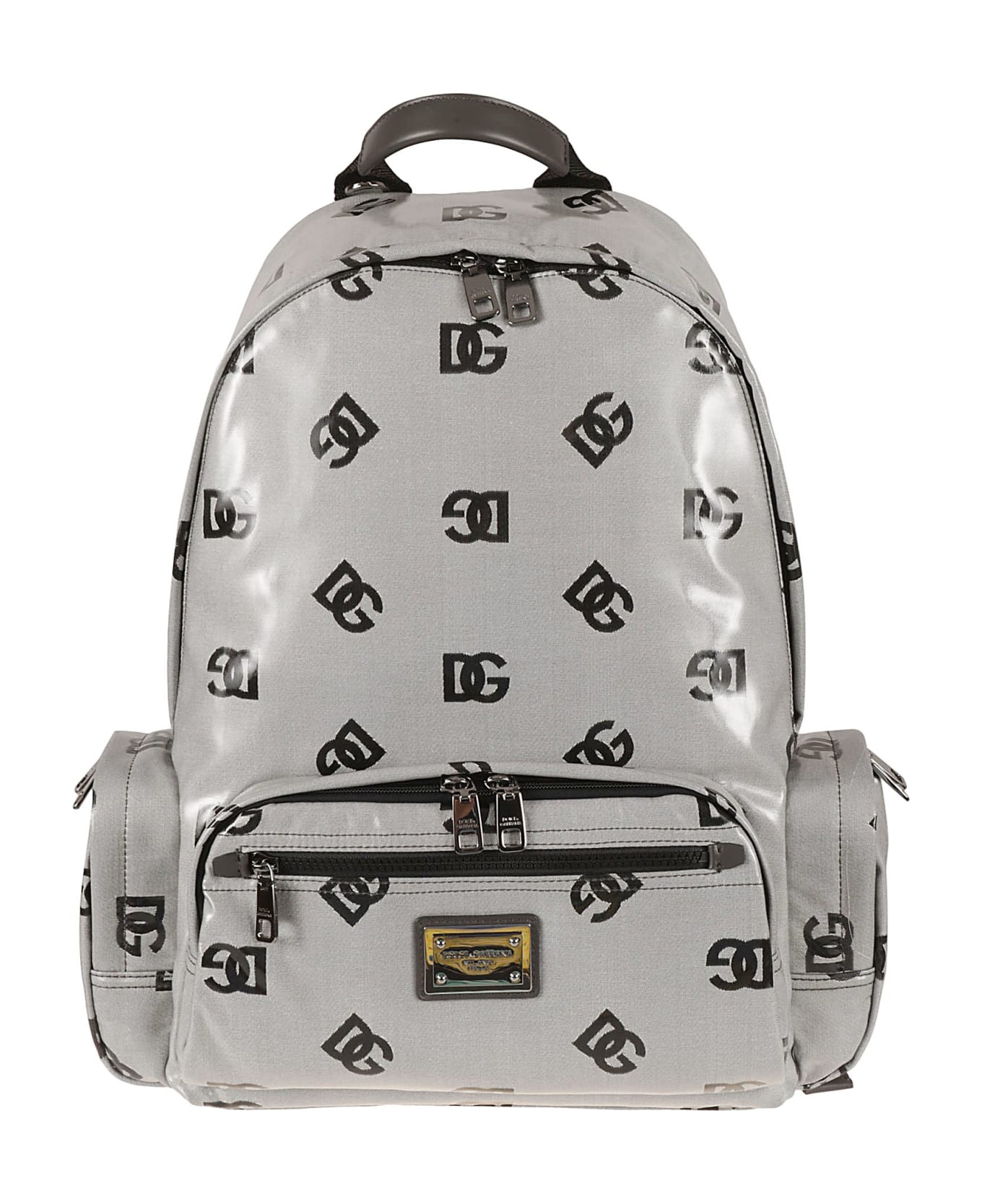 Dolce & Gabbana Logo Print Backpack - Grey/white