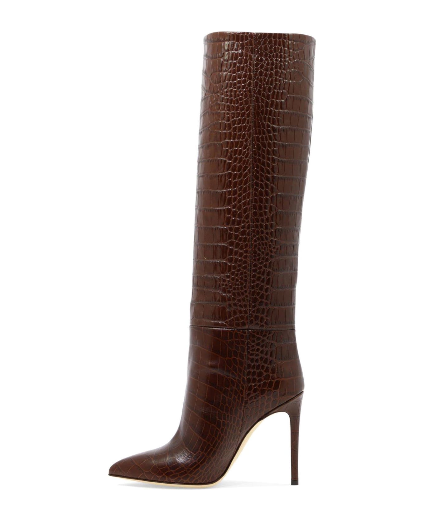 Paris Texas Pointed Toe Knee High Boots - Marrone