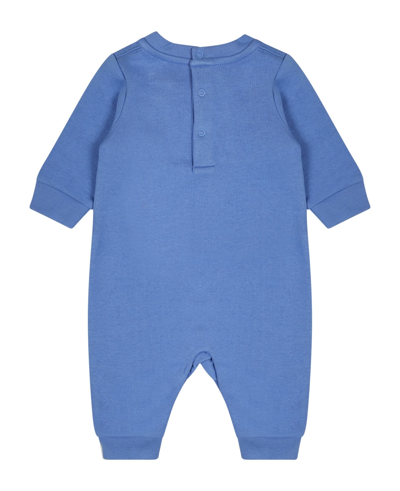 Ralph Lauren Light Blue Babygrow For Baby Boy With Polo Bear - Light Blue ボディスーツ＆セットアップ