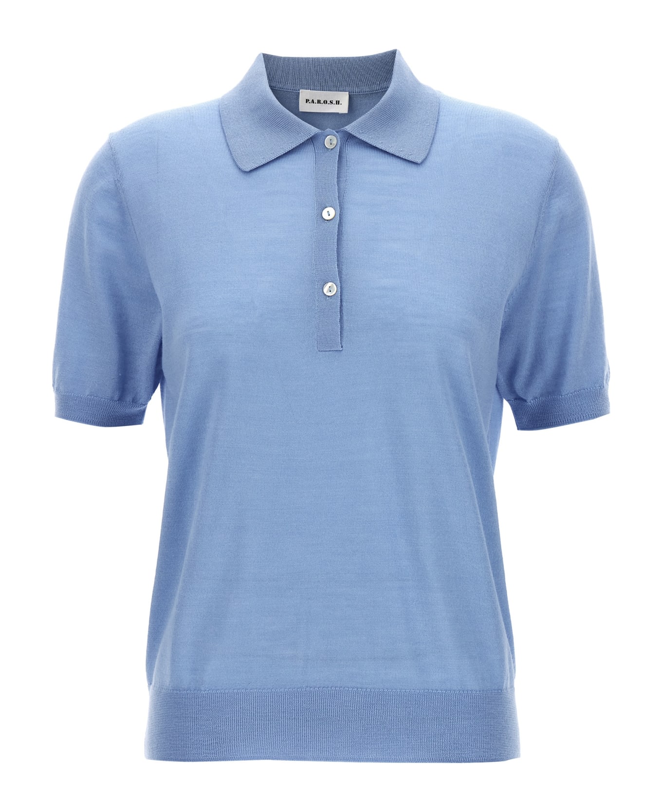 Parosh Knitted Polo Shirt - Light Blue
