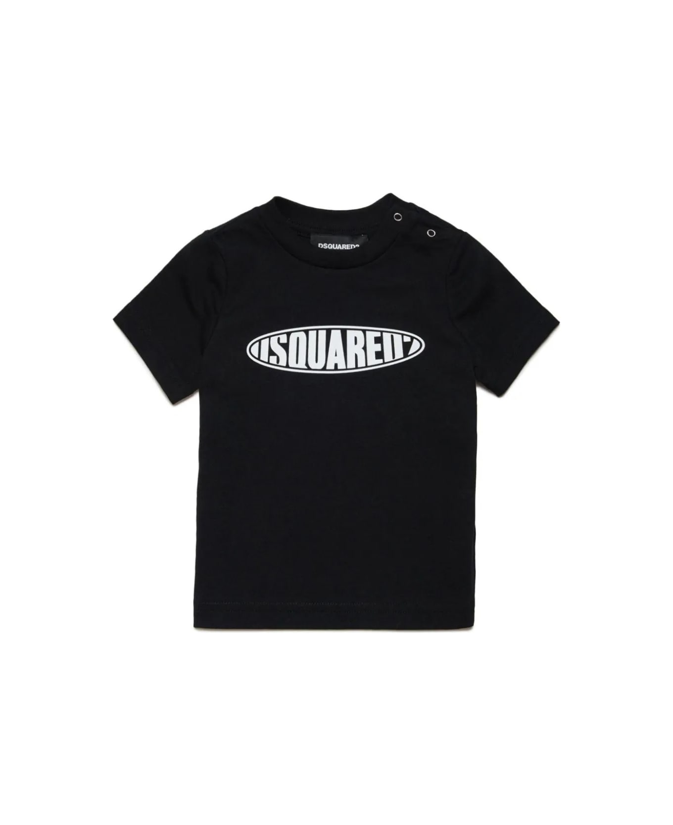 Dsquared2 Black T-shirt With Dsquared2 Print - Black Tシャツ＆ポロシャツ
