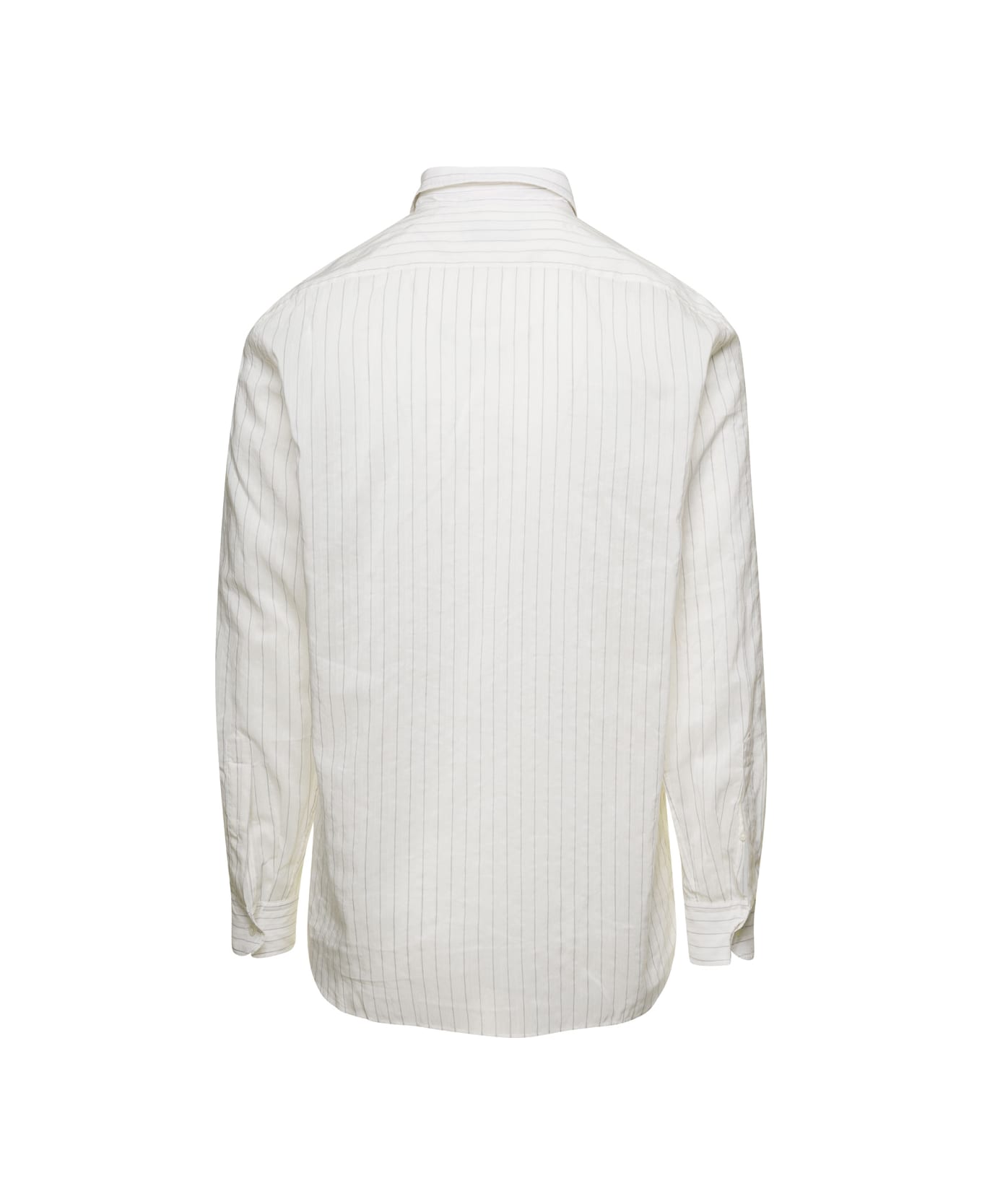 Lardini White Classic Shirt In Cotton Blend Man - White シャツ