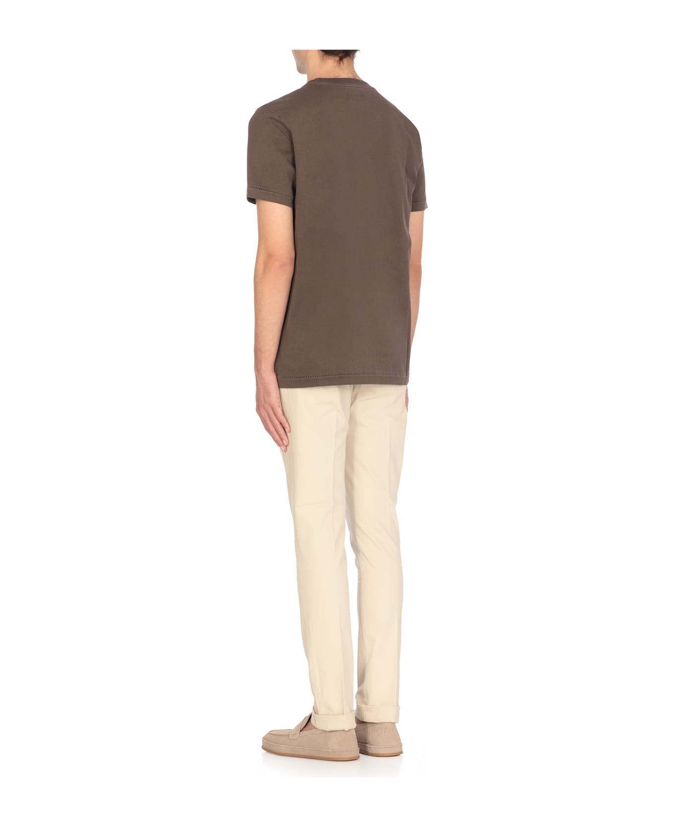 Fay T-shirt With Logo - Brown