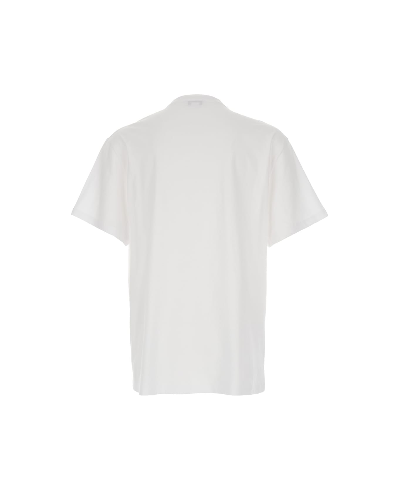Alexander McQueen White Crewneck T-shirt With Logo Print On The Front In Cotton Man - White
