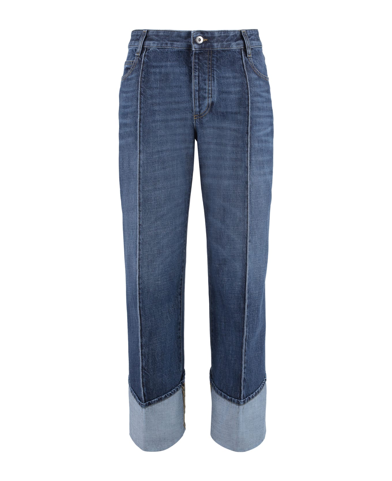 Bottega Veneta Regular-fit Cropped Jeans - Denim