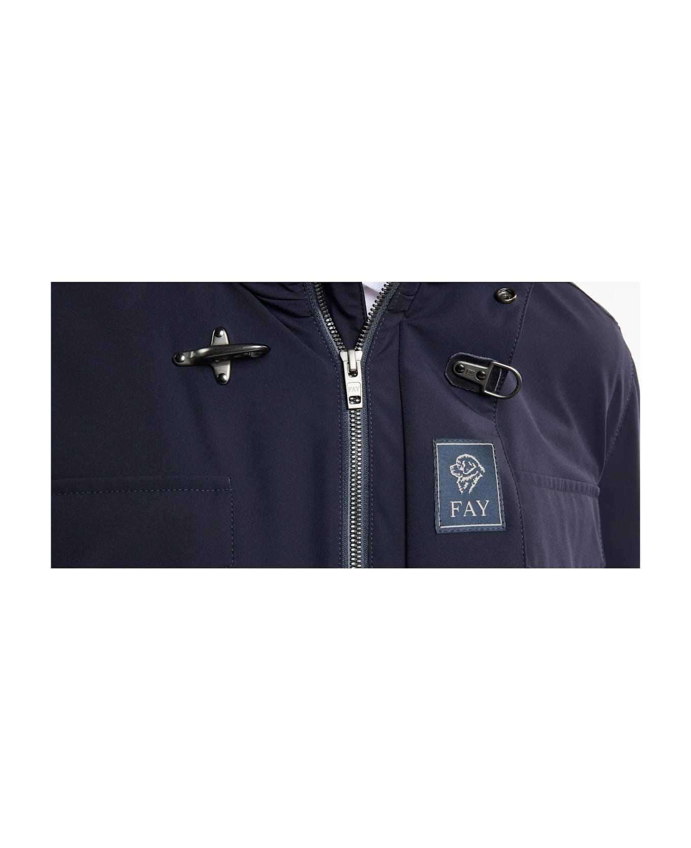 Fay Short Nylon Stretch Field Jacket - Blue
