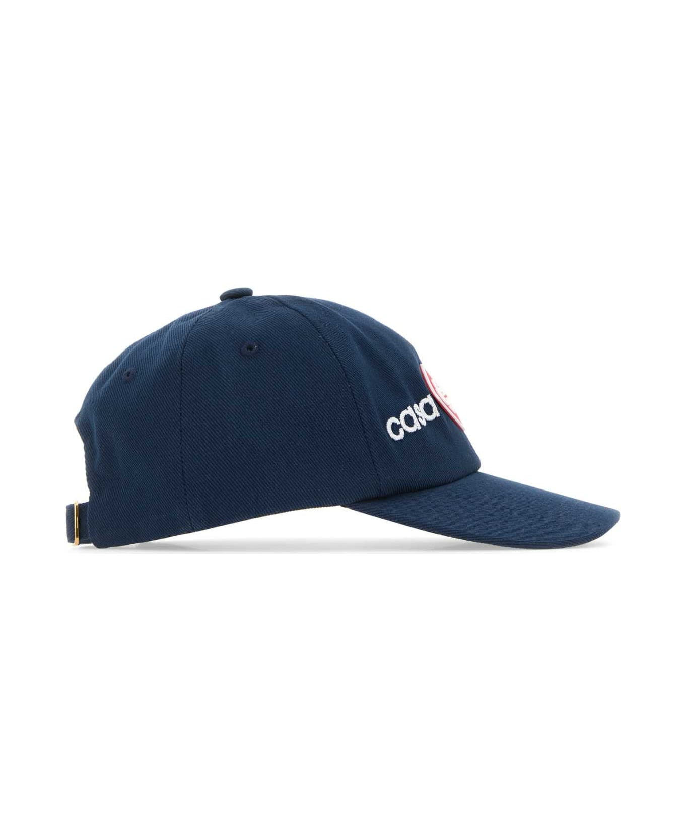 Casablanca Navy Blue Cotton Baseball Cap - CASSPOICO 帽子