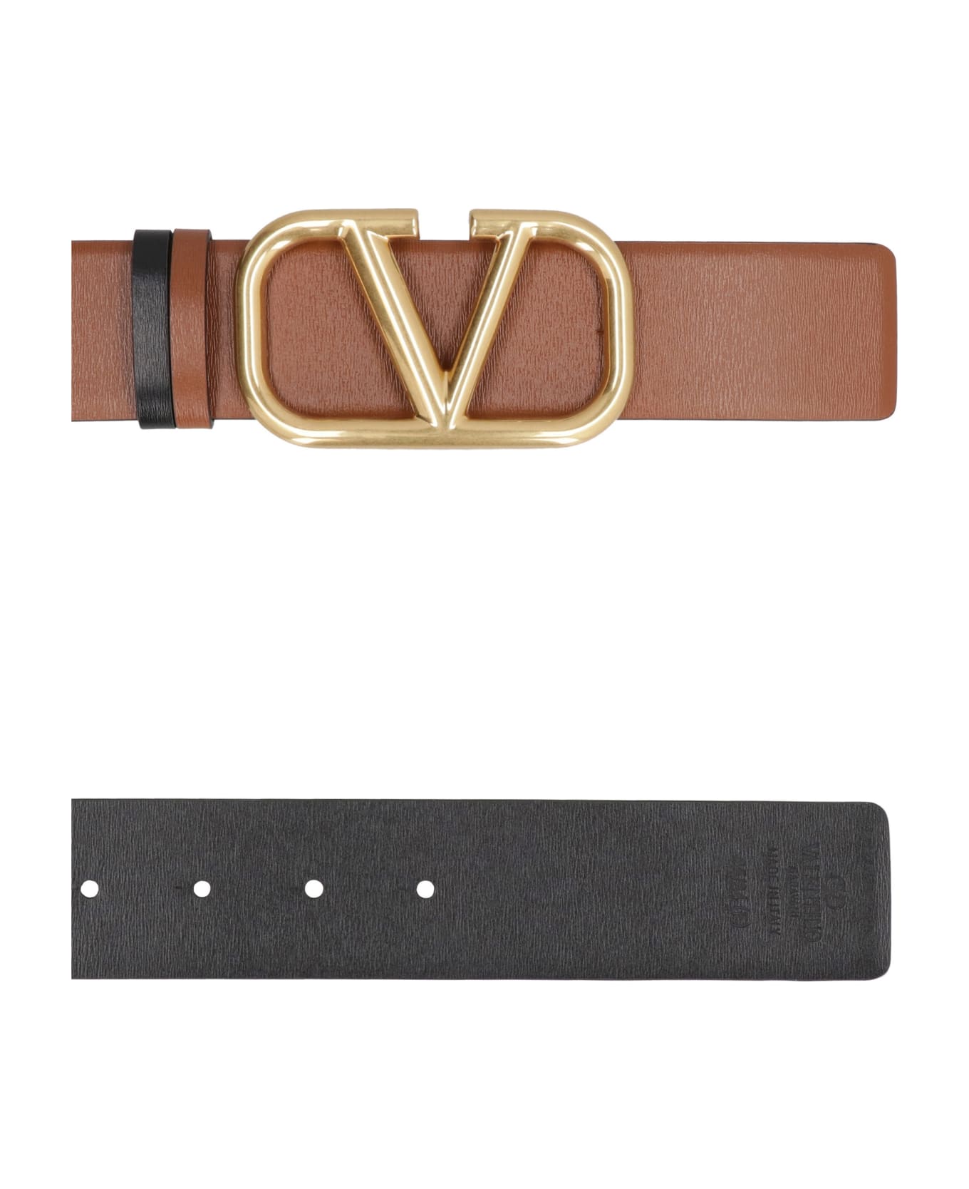 Valentino Garavani - Reversible Leather Belt - brown