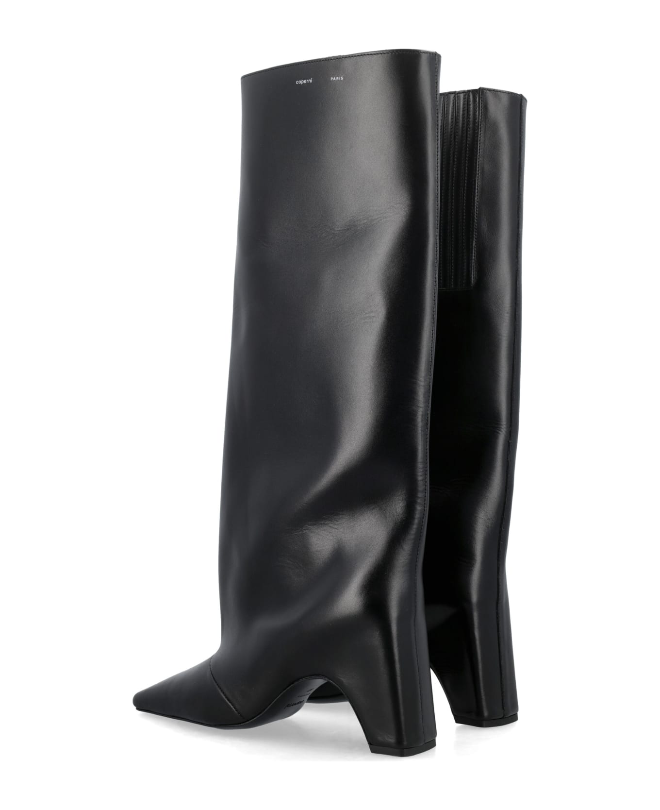 Coperni Bridge Leather Knee-high Boot - BLACK