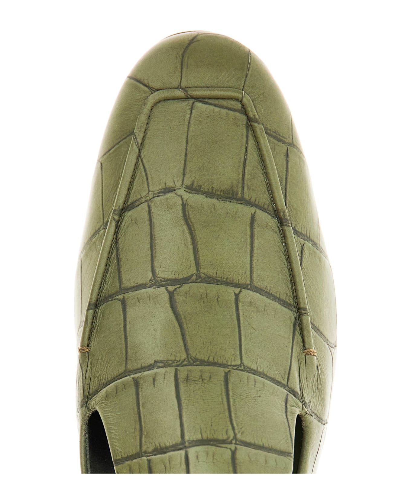 Max Mara Accessori Laris Leather Loafers - Green