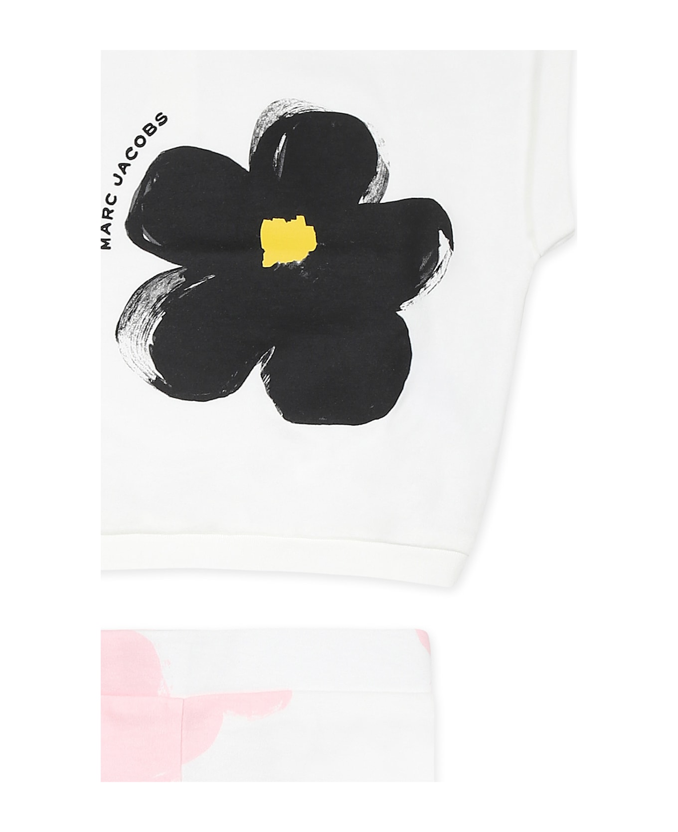 Little Marc Jacobs White Suit For Baby Girl With Flowers - White