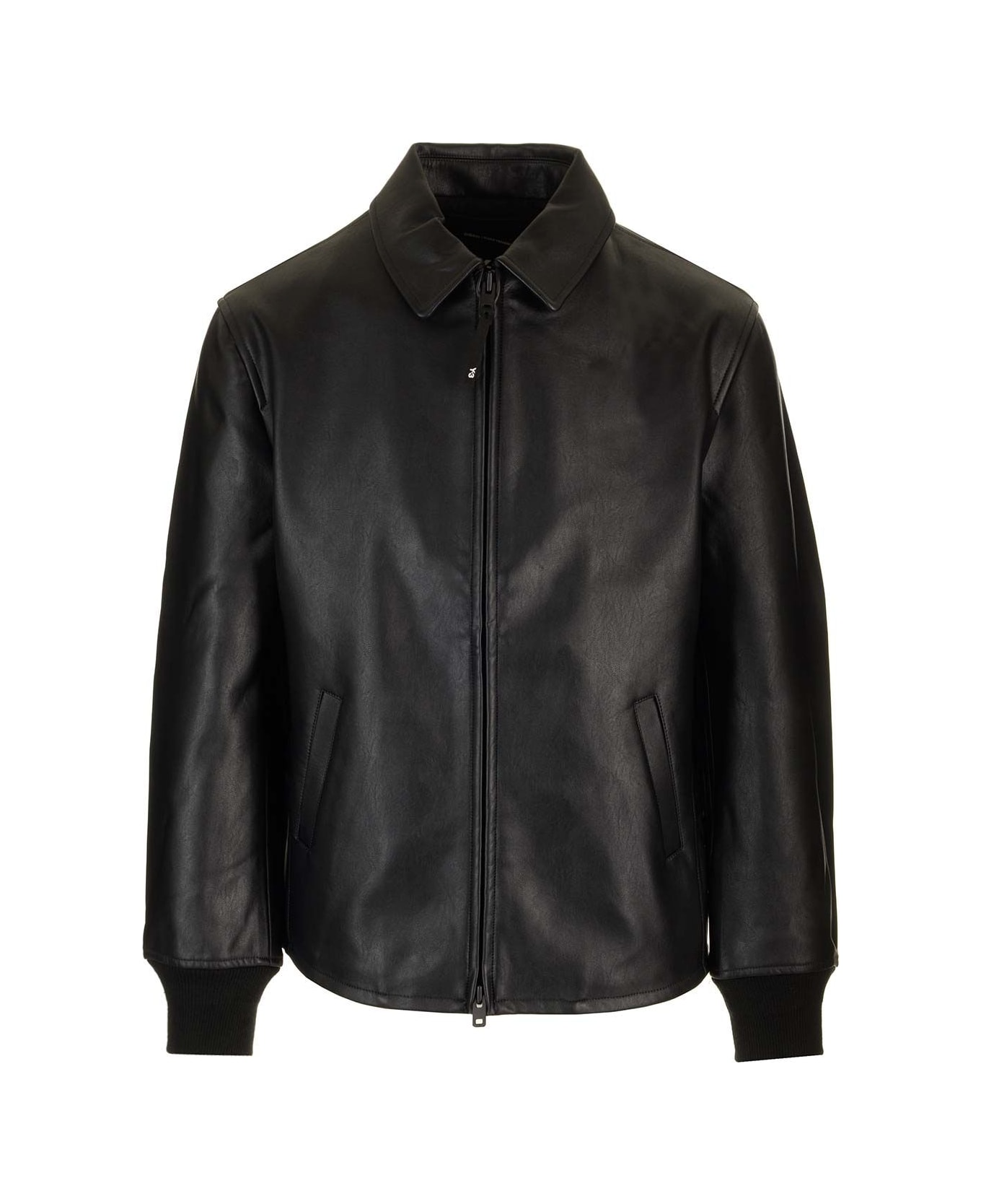 Y-3 ' Pleather' Bomber Jacket - Black