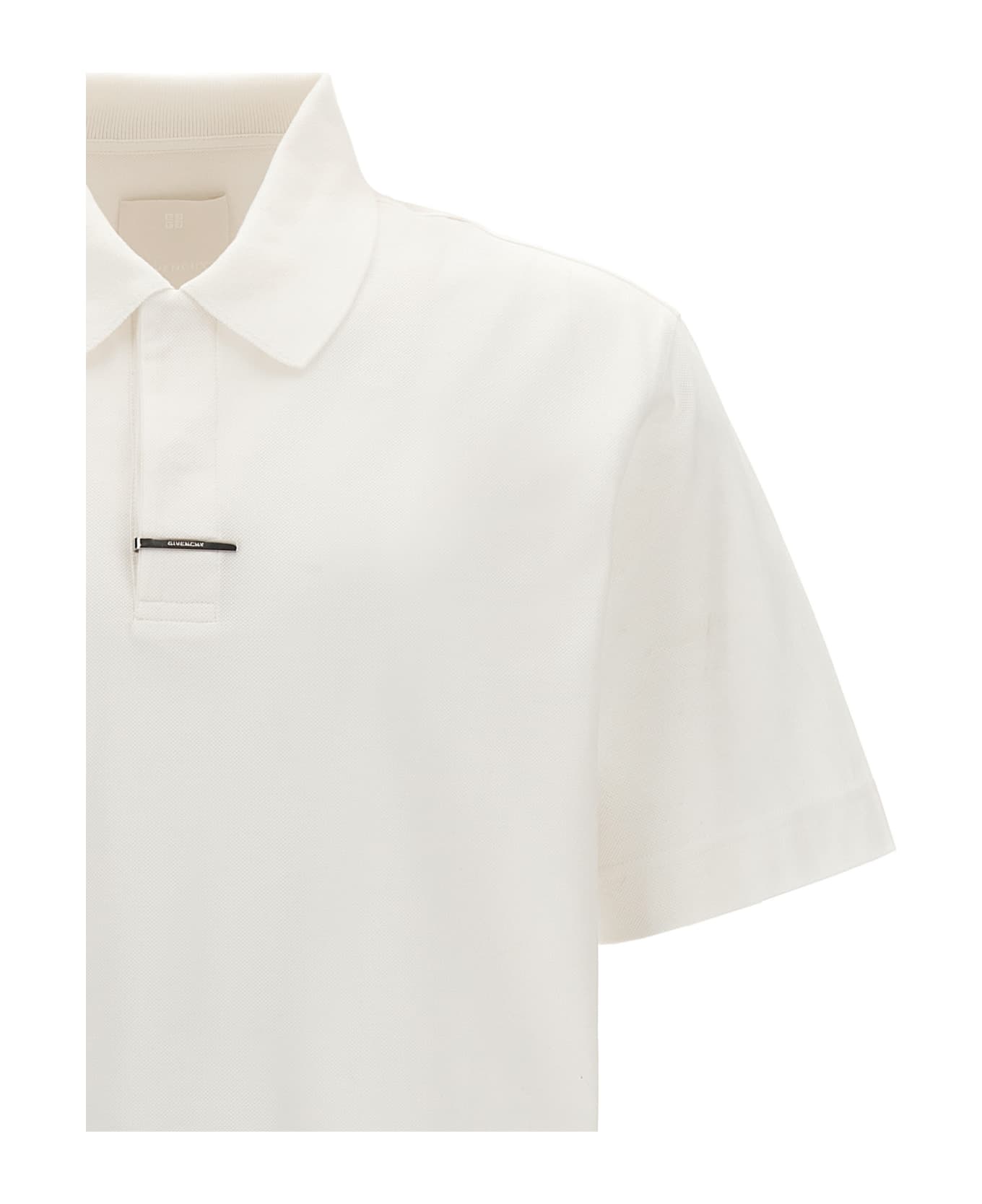 Givenchy Metal Clip Polo Shirt - White