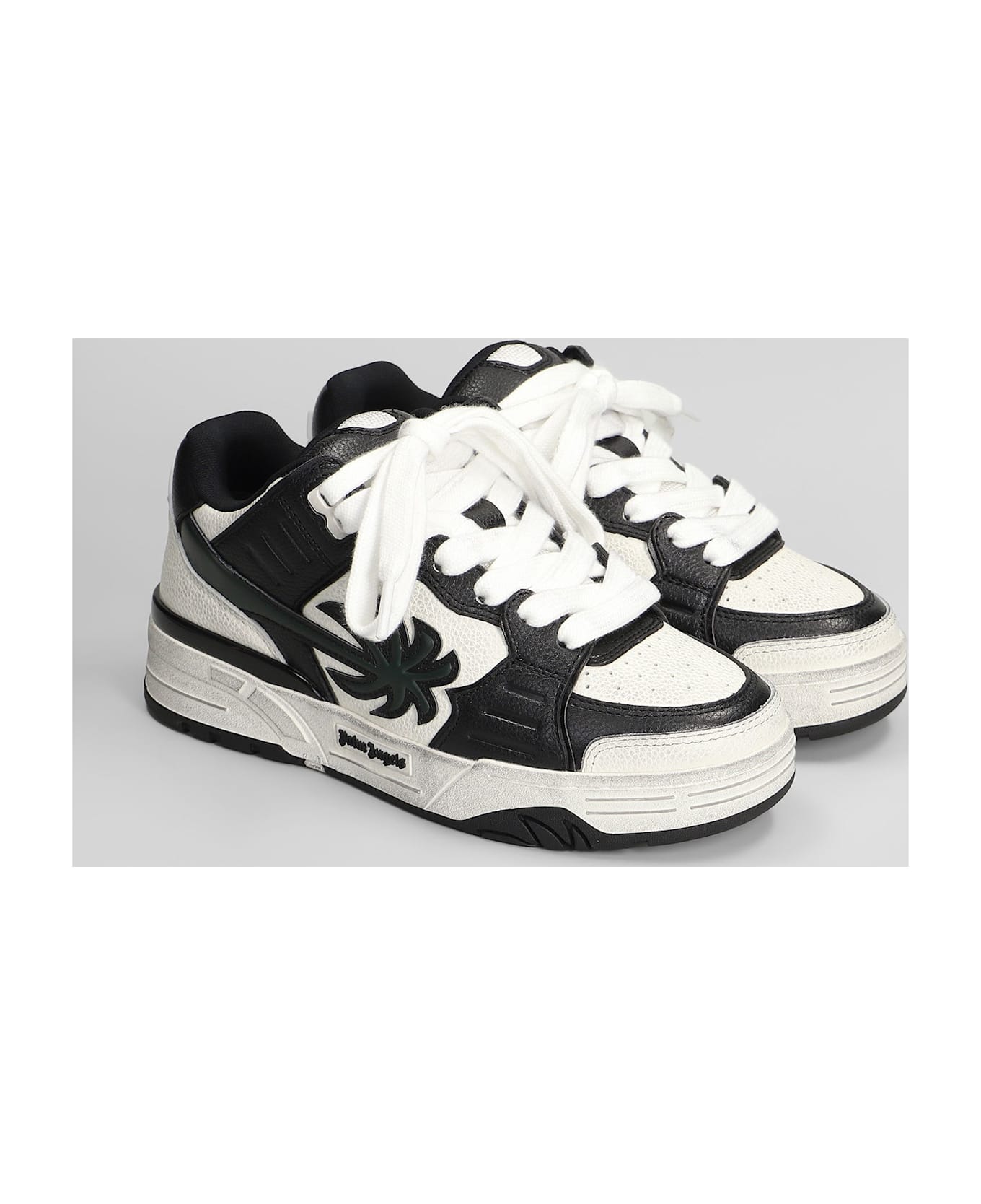 Palm Angels Venice Sneakers In Black Suede And Leather - black