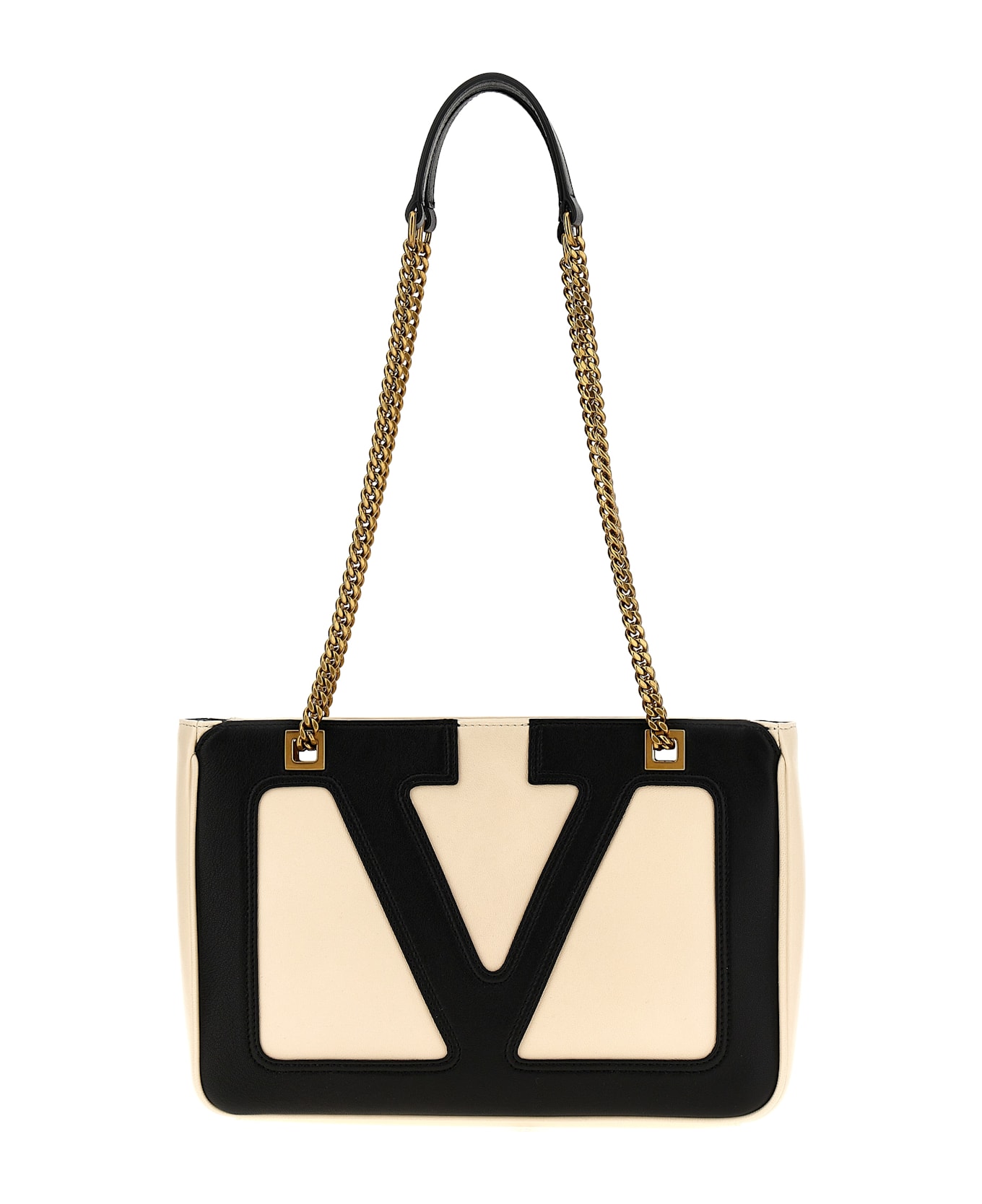 Valentino Garavani 'viva Superstar' Small Shopping Bag - White/Black