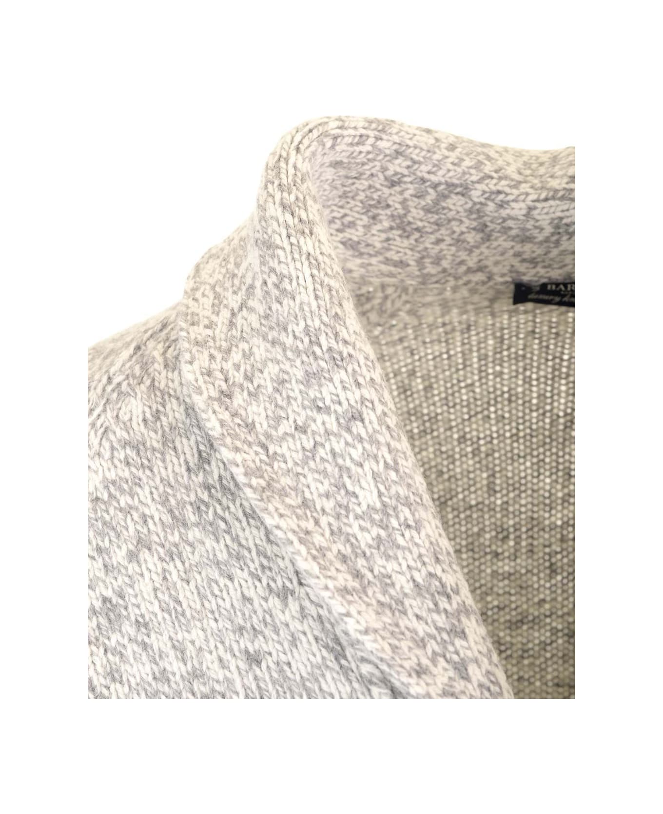 Barba Napoli Cardigan In Pure Virgin Wool - Grey