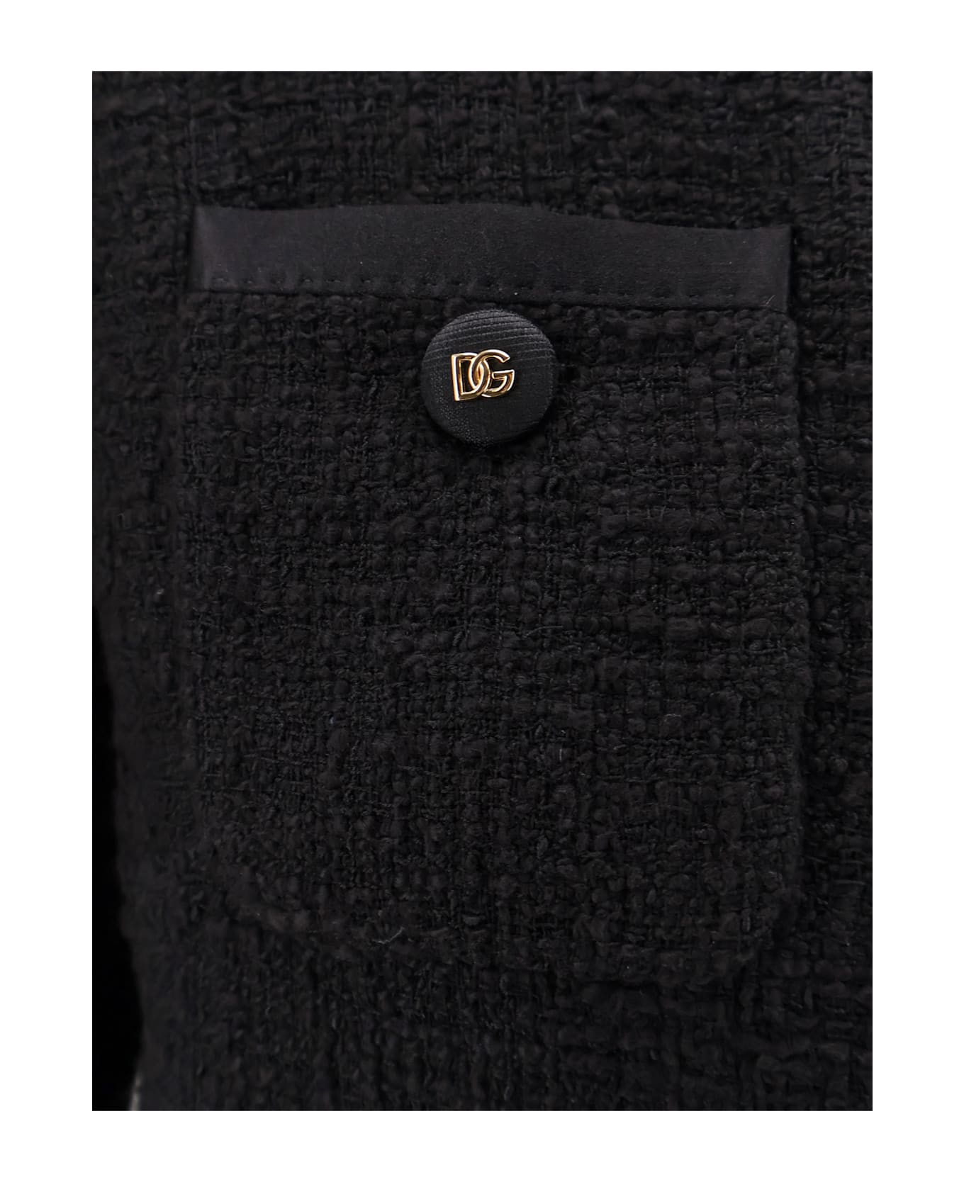 Dolce 
Gabbana Cotton And Viscose Blazer With Animalier Print Lining - Black