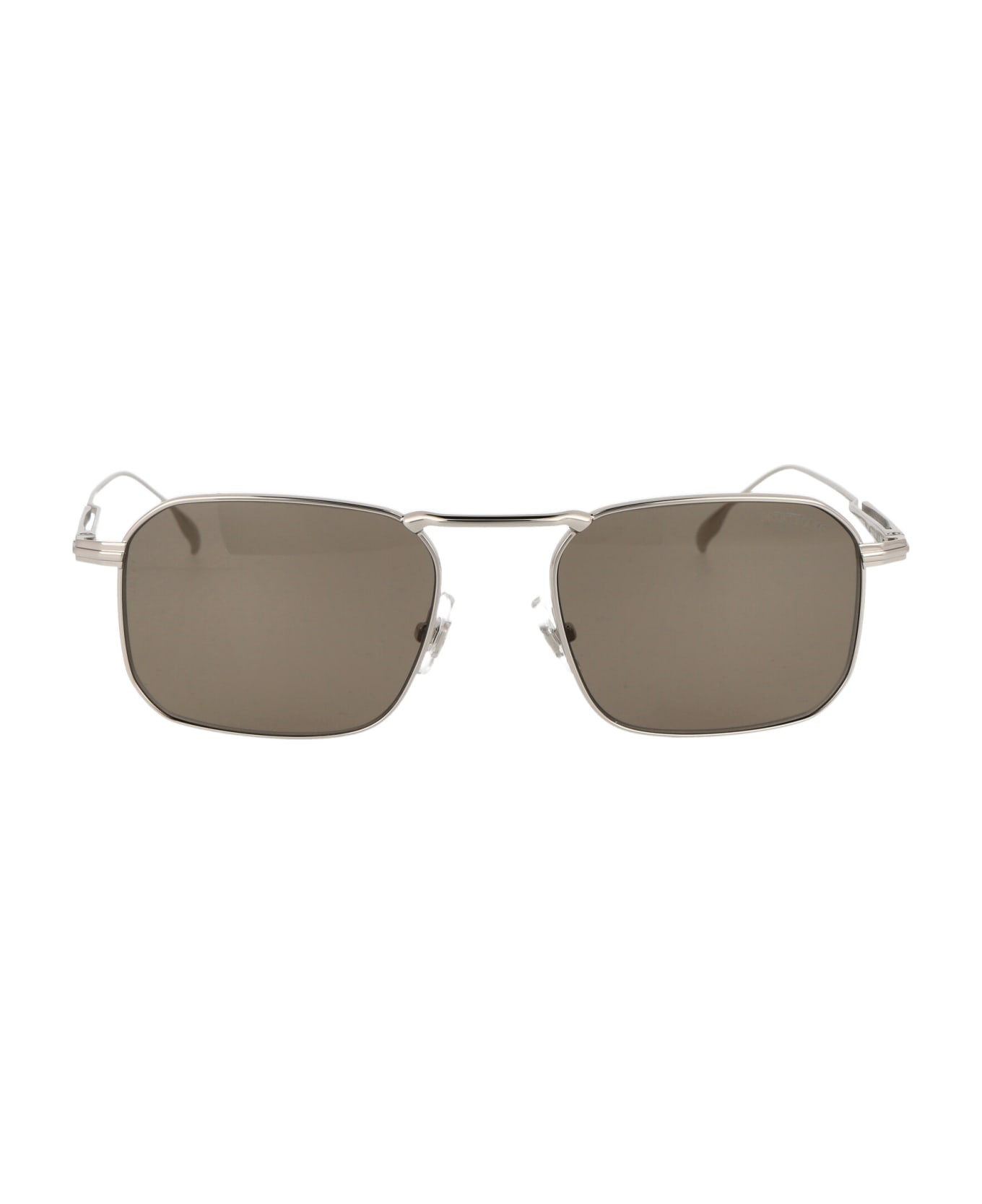 Montblanc Mb0218s Sunglasses - 003 SILVER SILVER BROWN