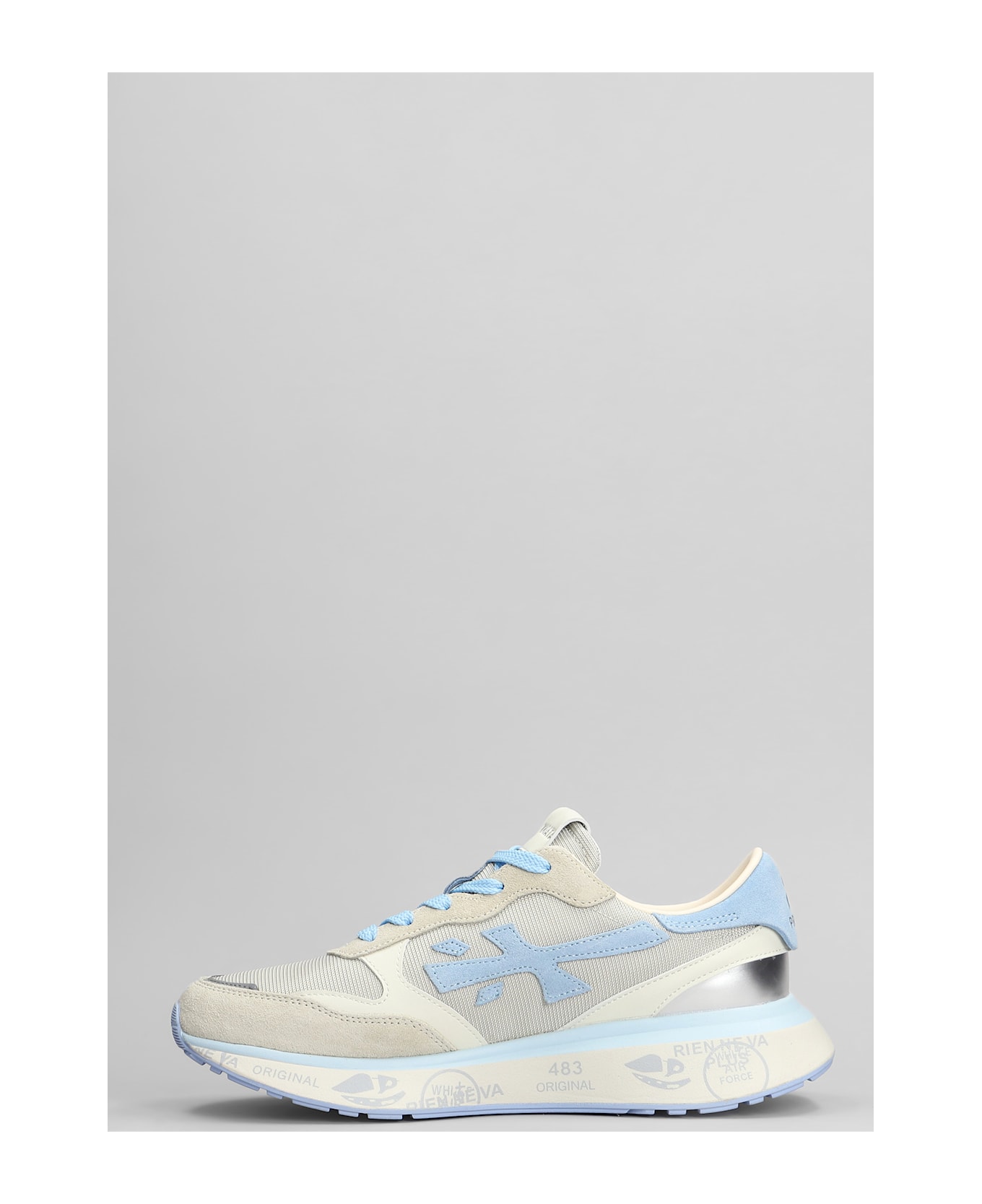 Premiata Lauryn Sneakers In Beige Suede And Fabric - beige