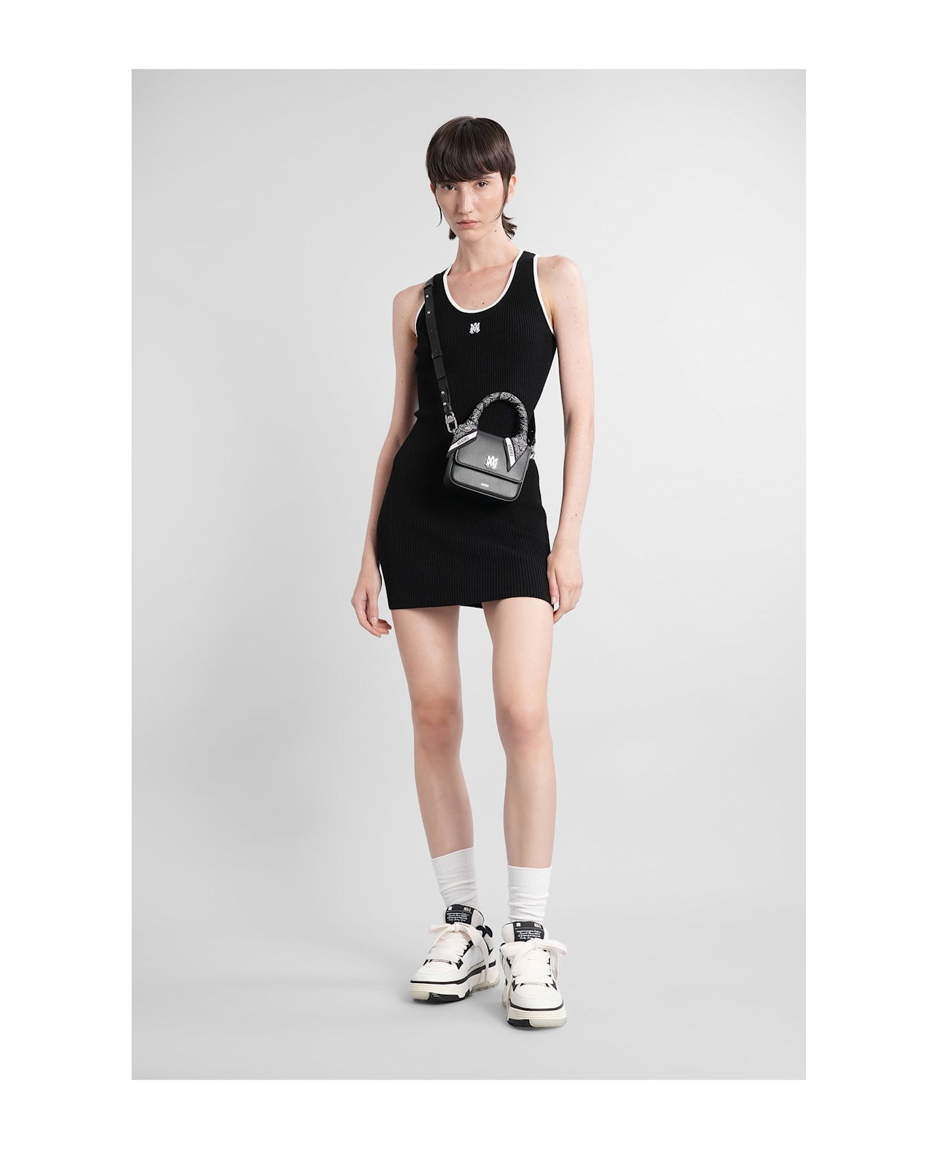 AMIRI Mini Dress In Black Viscose - black