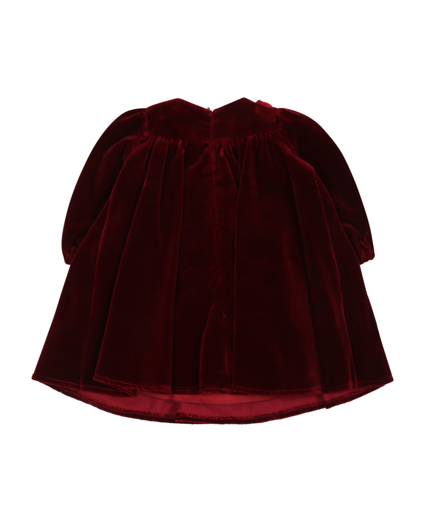 La stupenderia Burgundy Dress For Baby Girl With Bow - Bordeaux