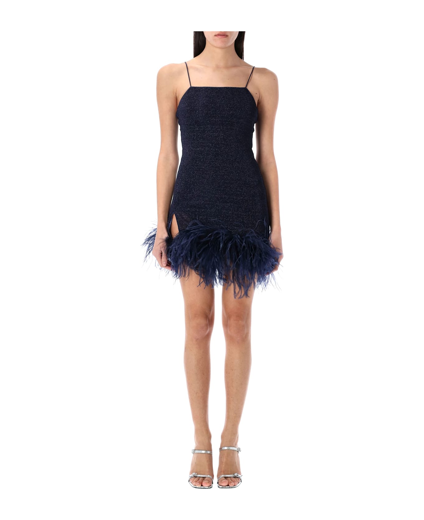 Oseree Lumiere Plumage Mini Dress - NIGHT BLUE