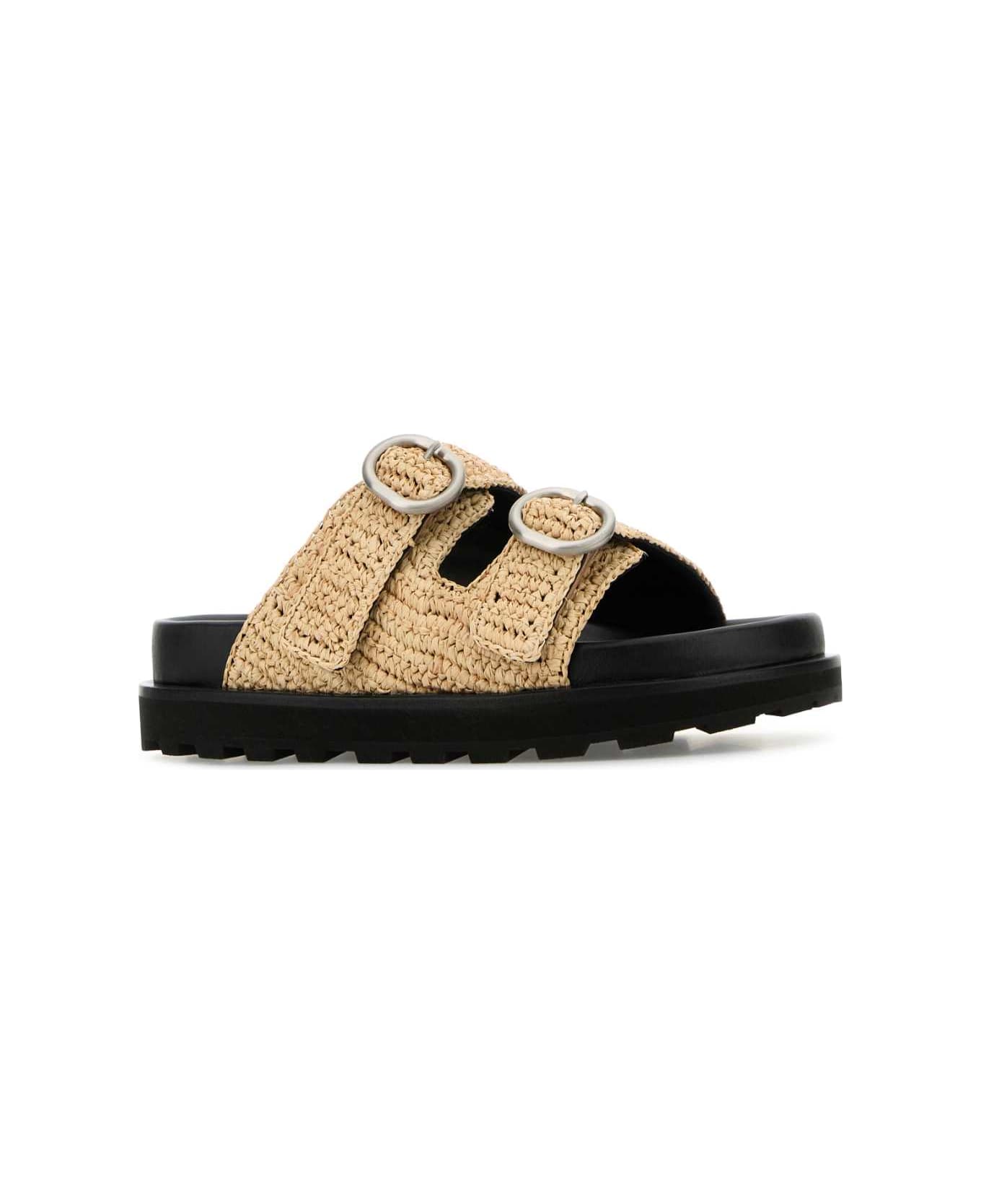 Jil Sander Beige Crochet Slippers - 280
