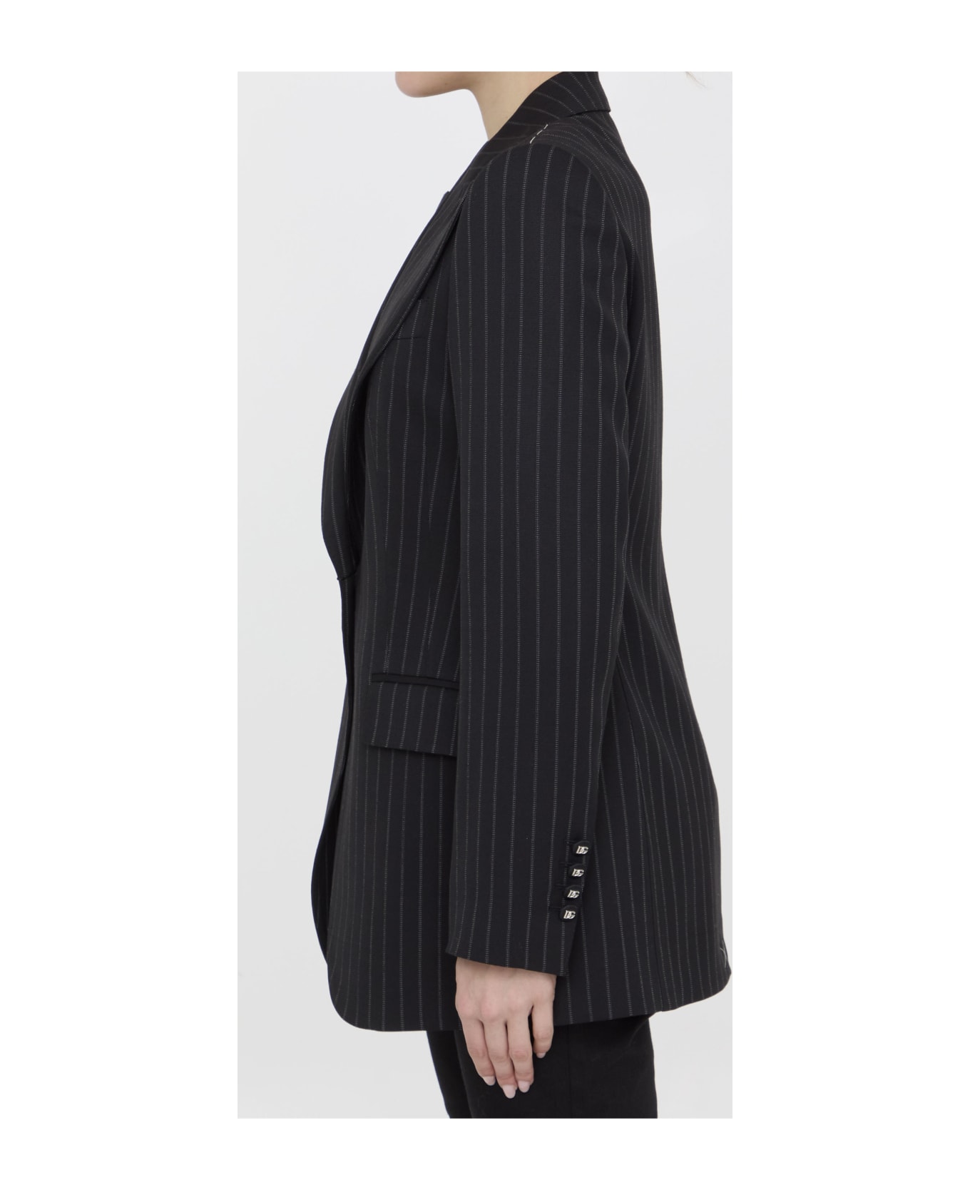 Dolce & Gabbana Pinstripe Jacket - BLACK
