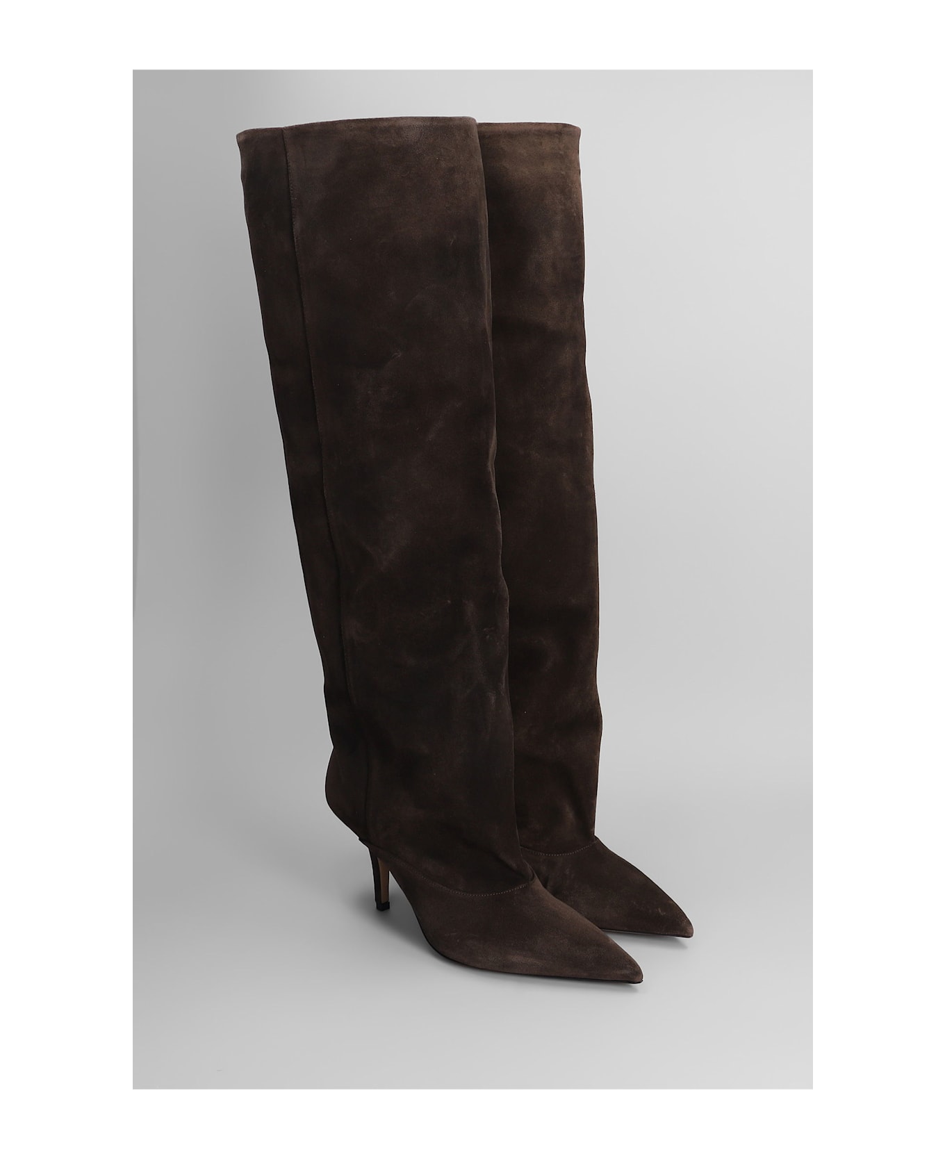 Paris Texas Ines Reverse 75 High Heels Boots In Brown Suede - brown