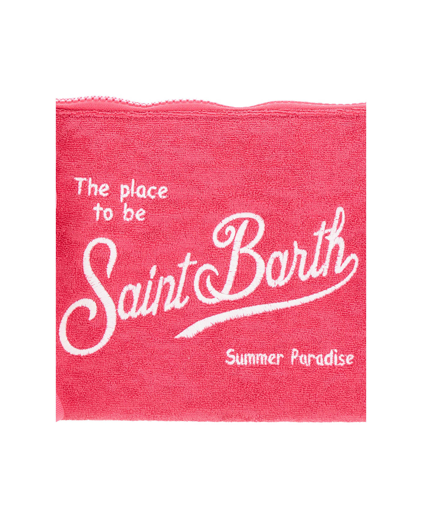 MC2 Saint Barth 'aline' Pink Pochette With Jacquard Logo In Sponge Girl - Fuxia
