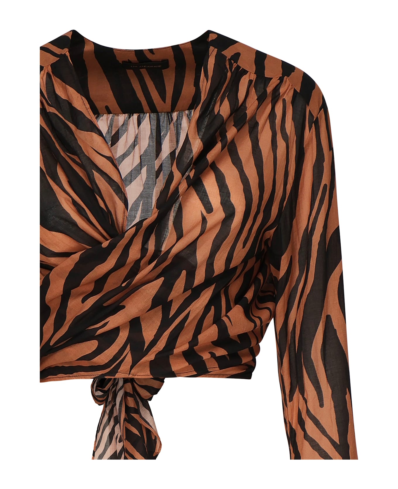 The Andamane Wynn Zebra Print Top - ZEBRA BROWN