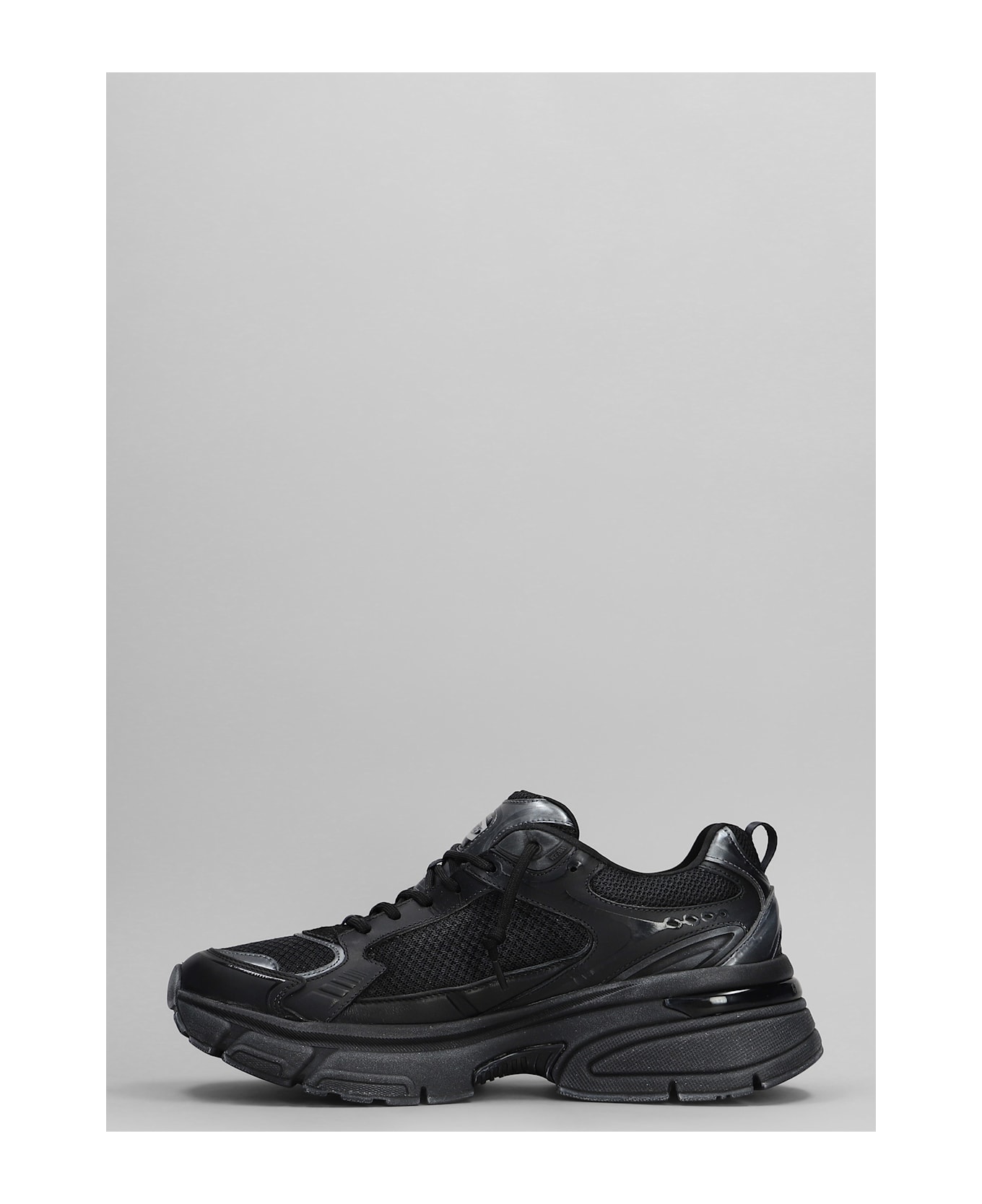 Golden Goose Light Star Sneakers In Black Leather And Fabric - black