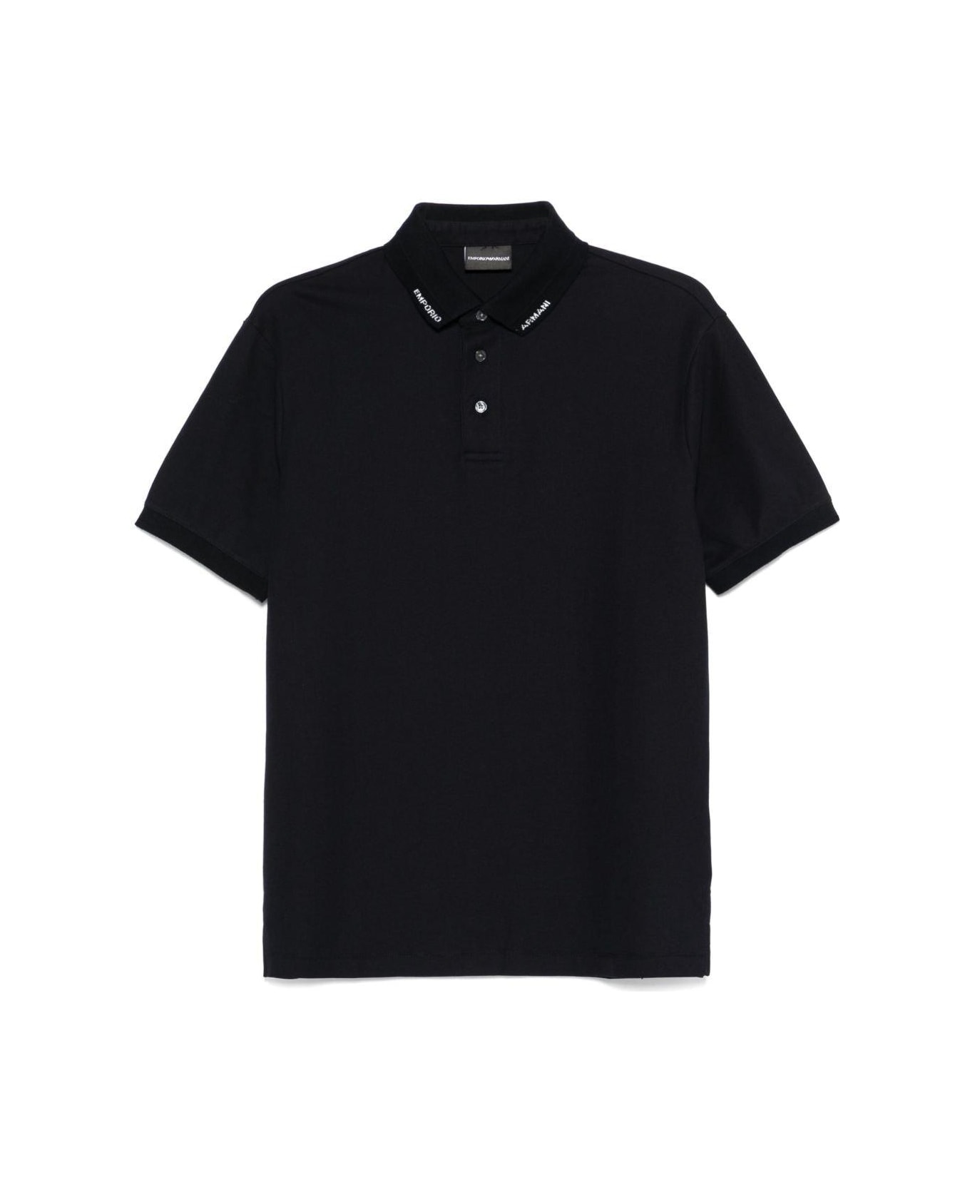 Emporio Armani Polo Shirt With Logo Collar - Blue