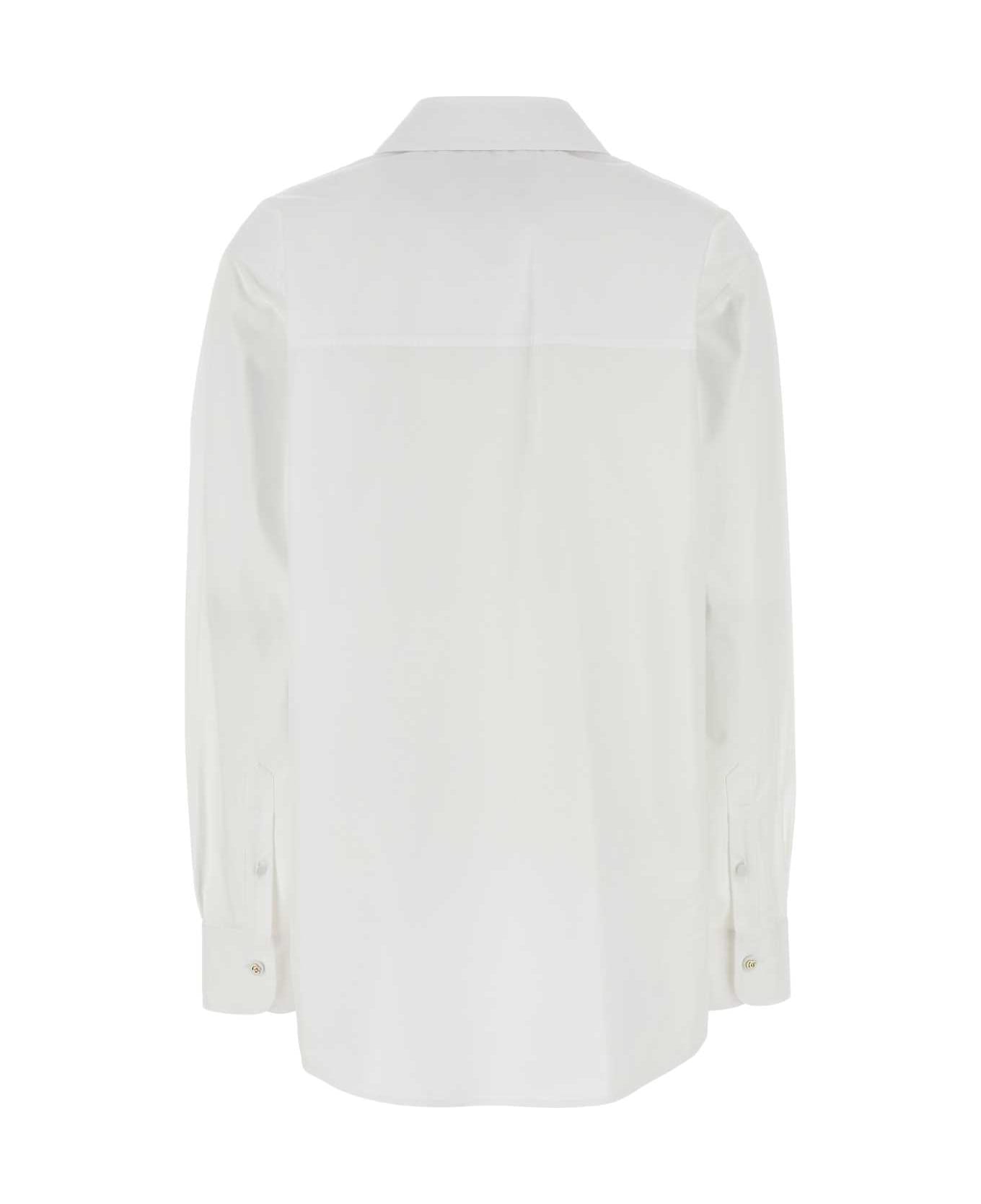 Gucci White Poplin Oversize Shirt - WHITE
