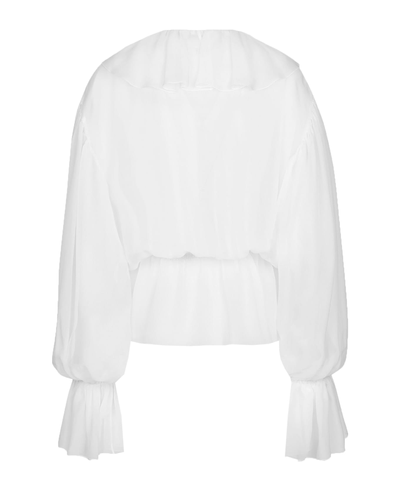 Dolce & Gabbana Chiffon Blouse With Ruffles - White