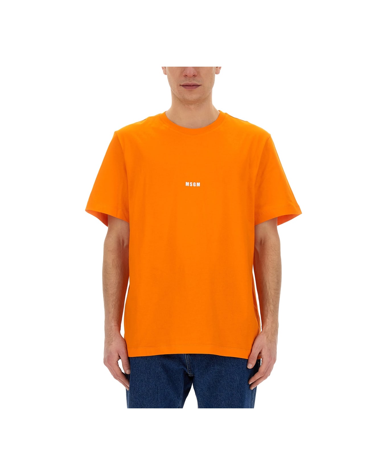 MSGM T-shirt With Logo - Arancione