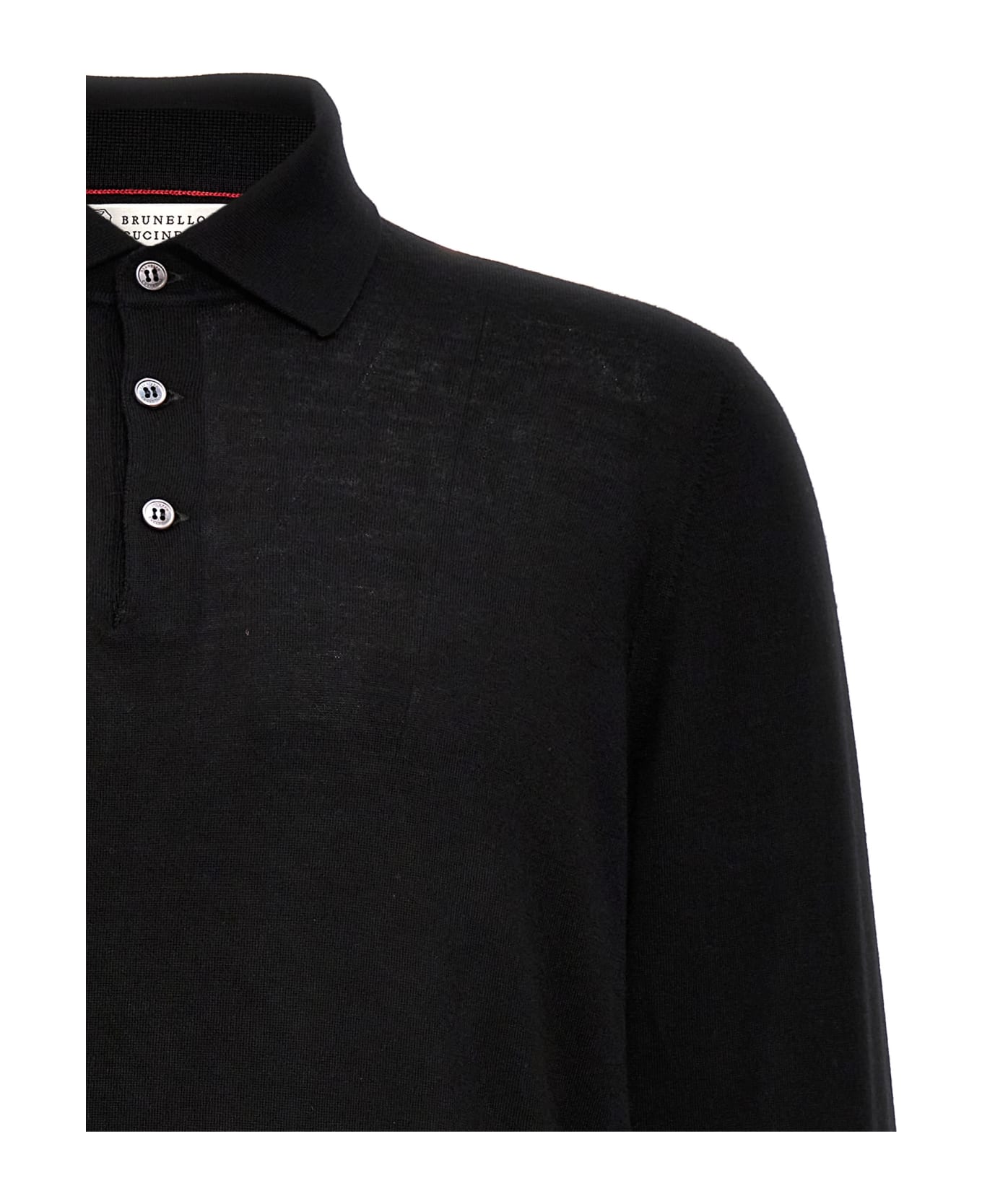 Brunello Cucinelli Knitted Polo Shirt - Black ポロシャツ