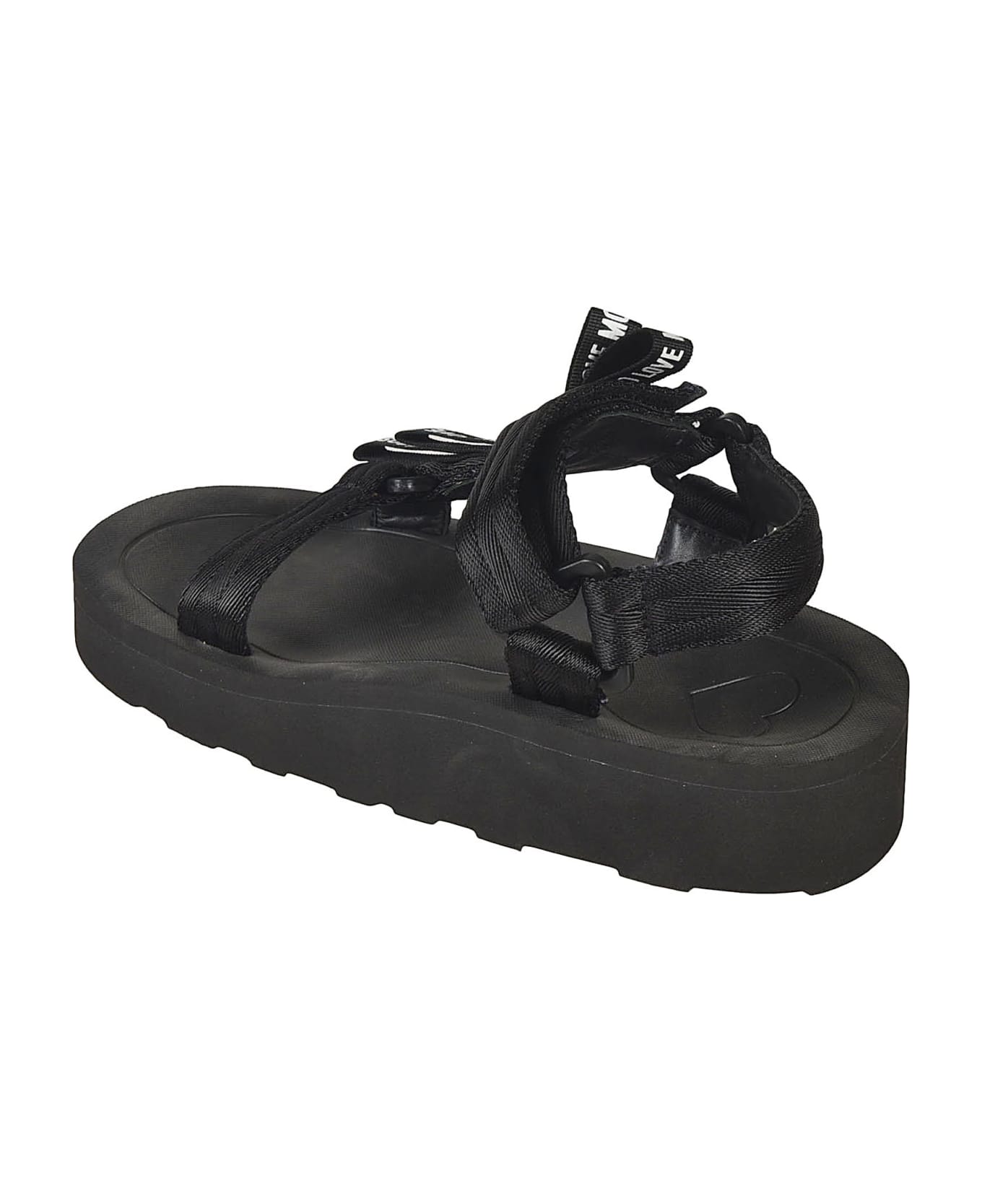 Love Moschino Logo Strap Sandals - Black サンダル