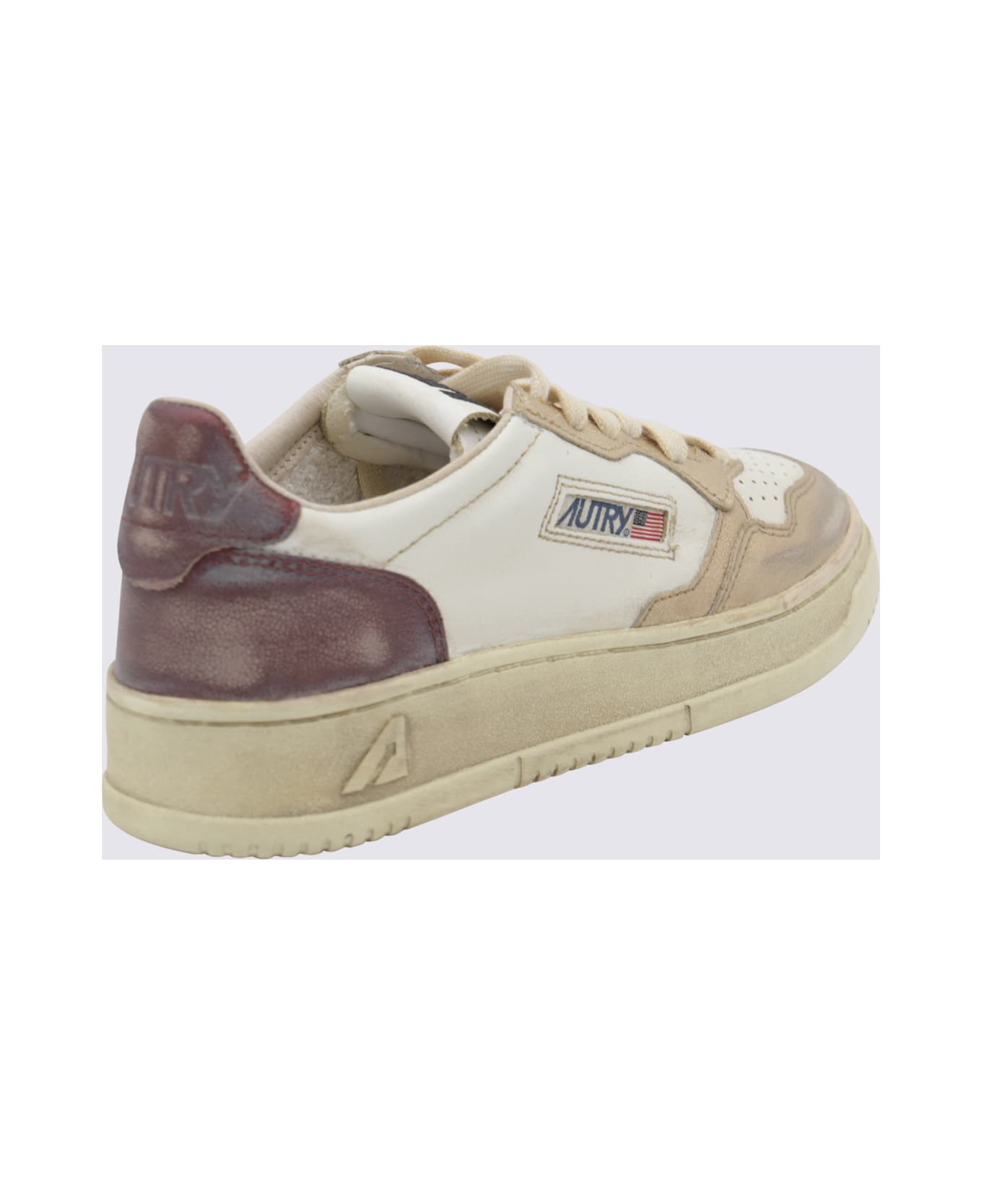 Autry White And Brown Metal Sneakers - WHITE, purple, pink