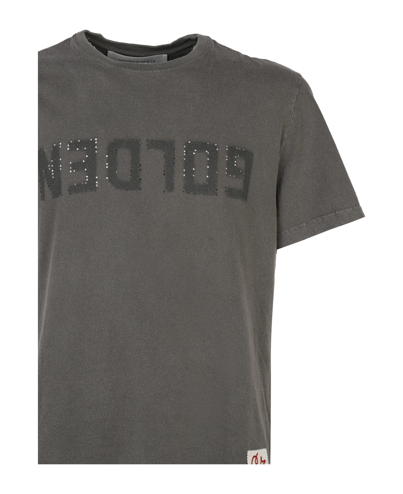 Golden Goose Golden T-shirt In Cotton - Dusty olive