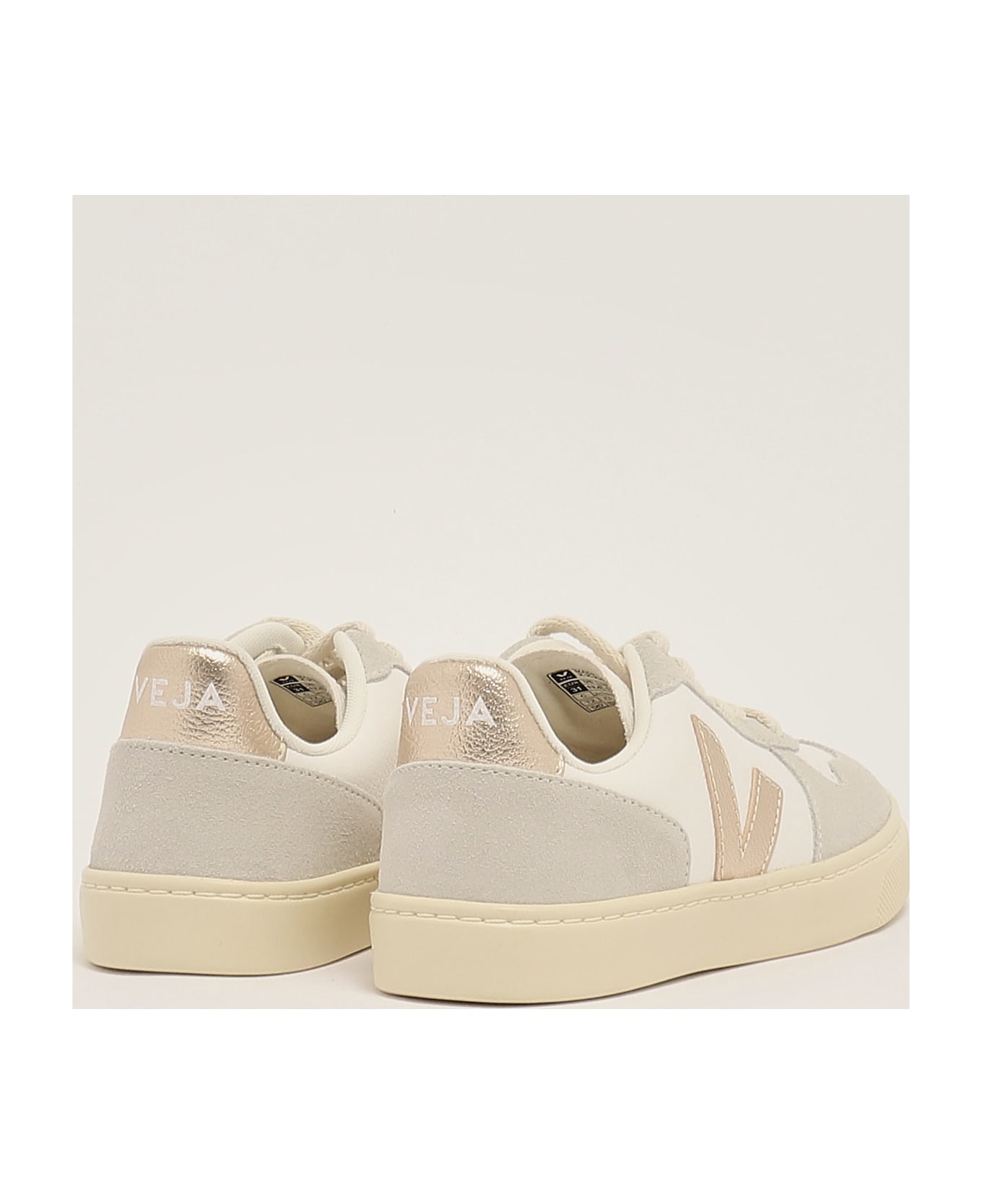 Veja Small V-10 Sneaker - BIANCO-PLATINO
