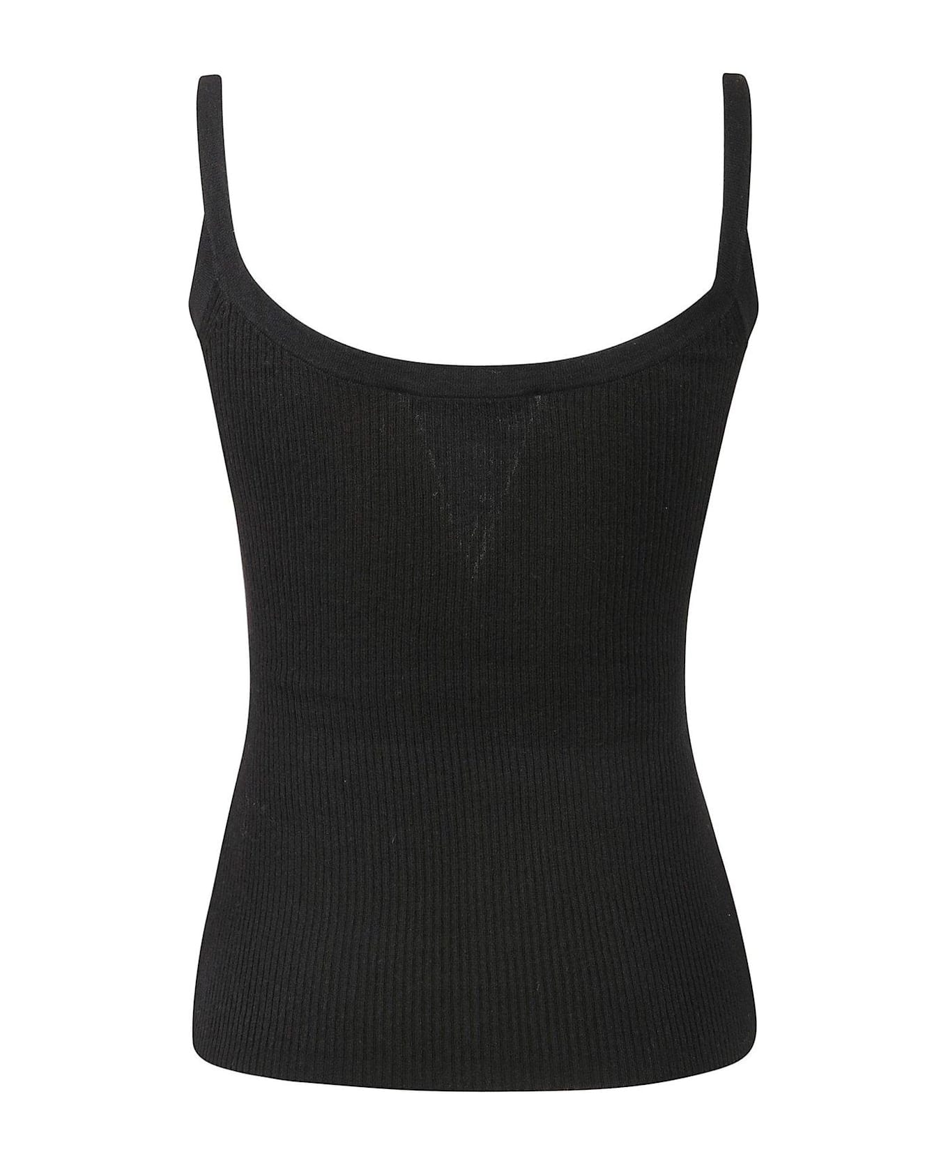 Max Mara Gallura Ribbed Top - Black タンクトップ