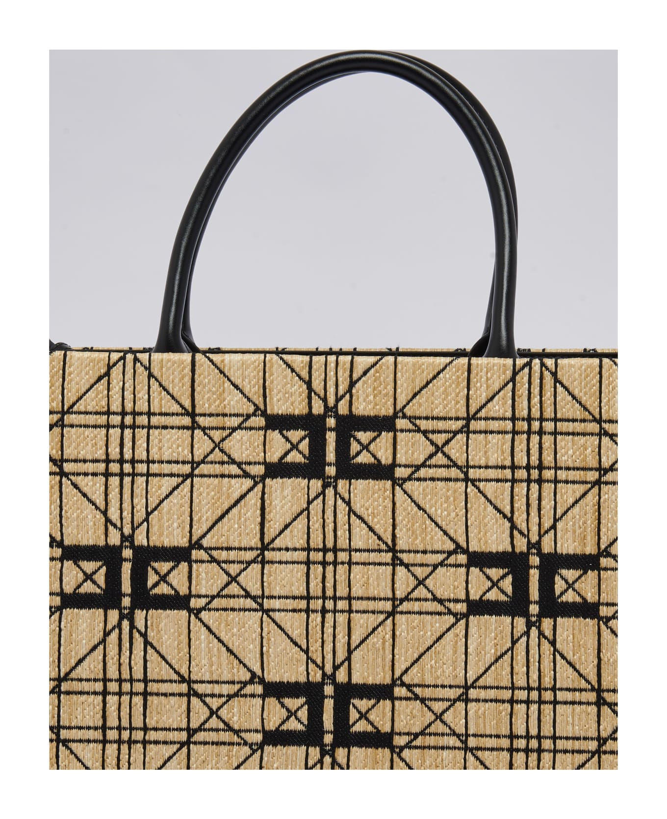 Elisabetta Franchi Poliammide Tote - BEIGE/black