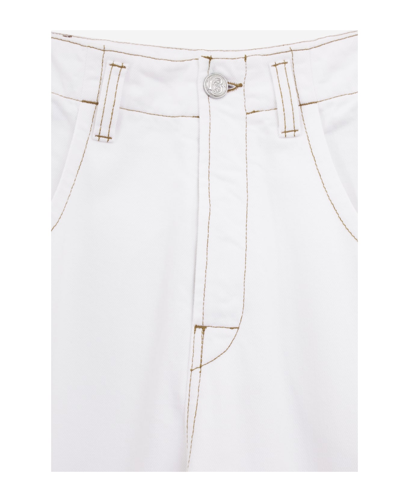 Bluemarble Hibiscus Denim Jeans - white