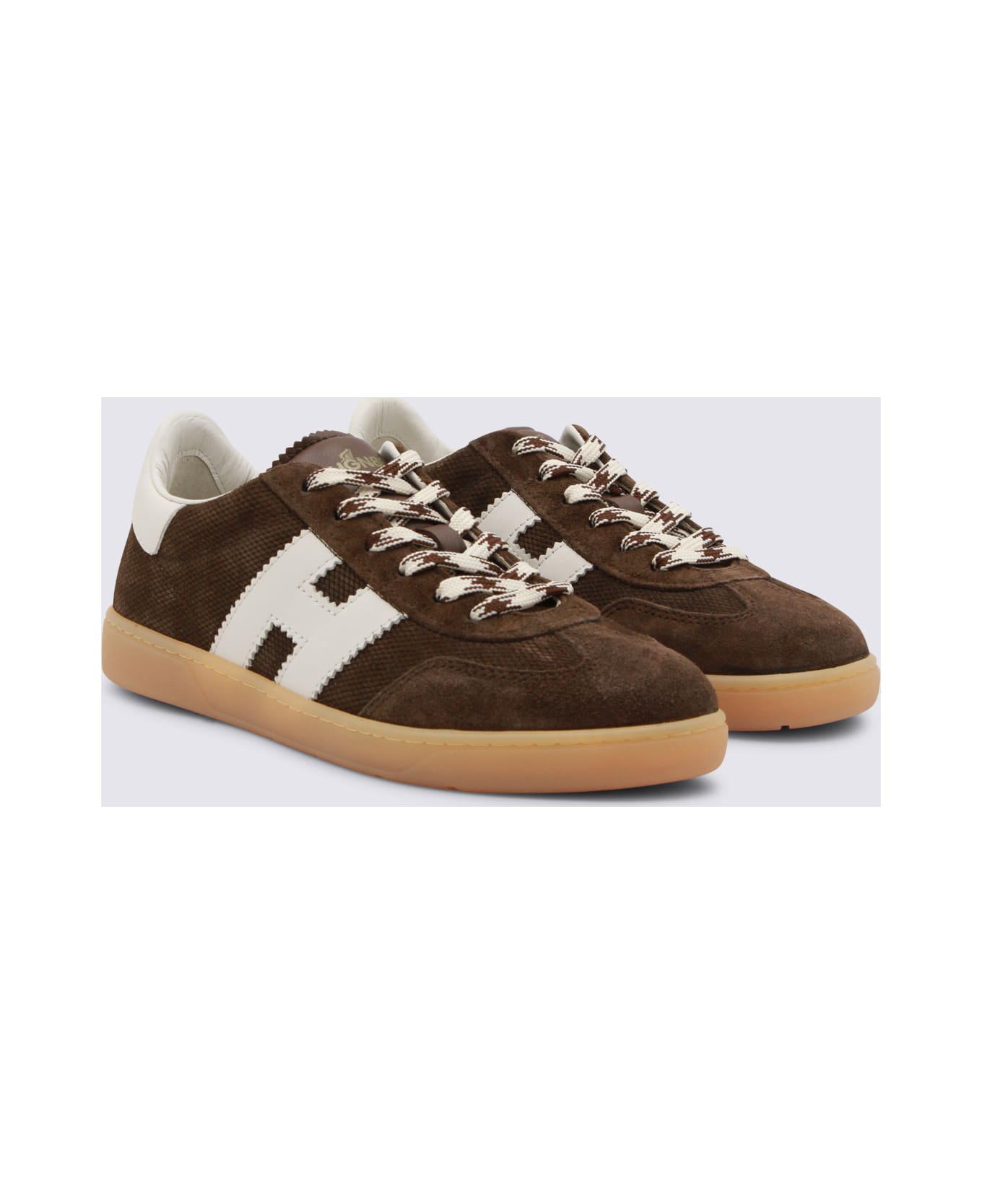 Hogan Brown Leather Sneakers - Brown