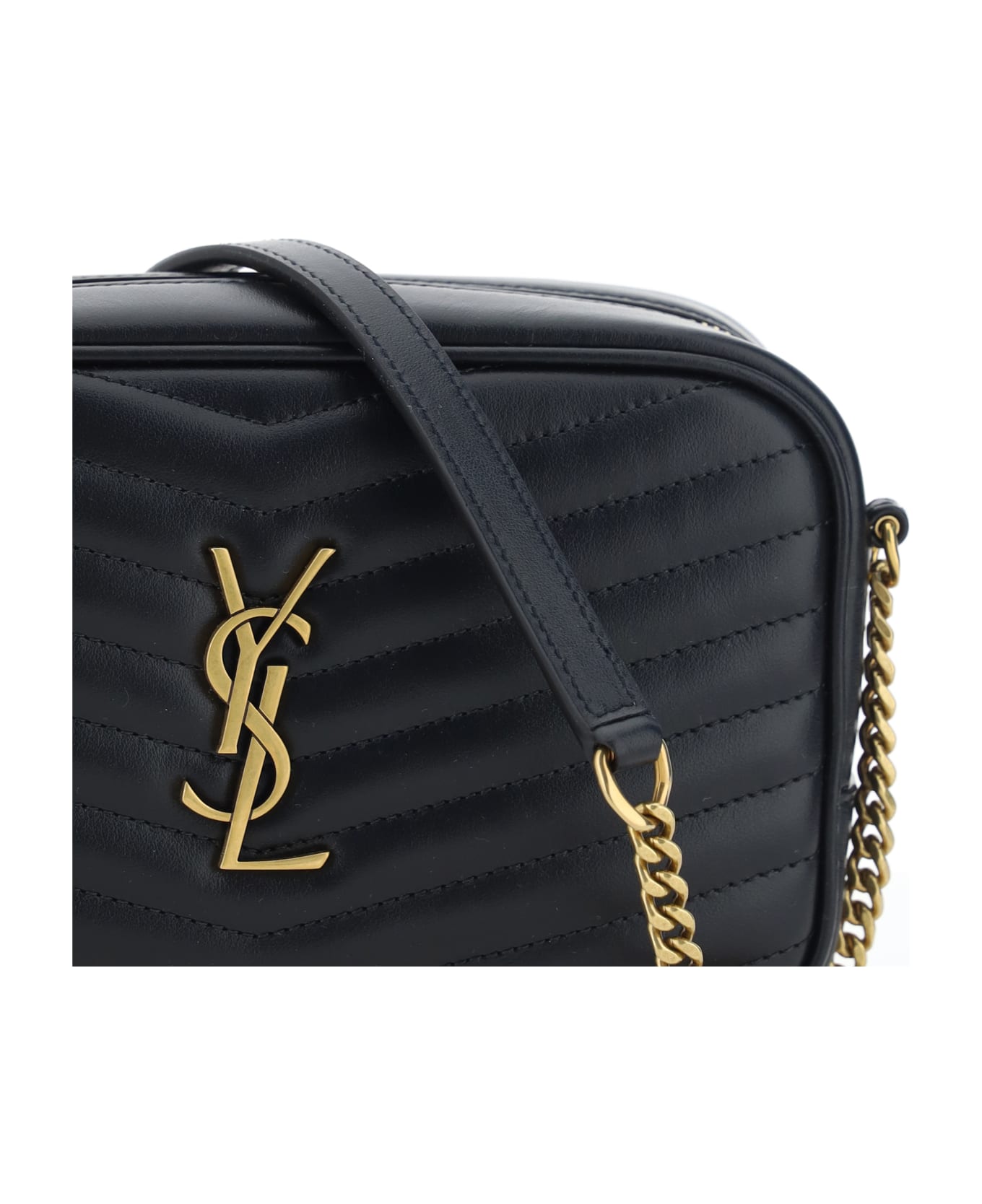 Saint Laurent Lou Shoulder Bag - BLACK